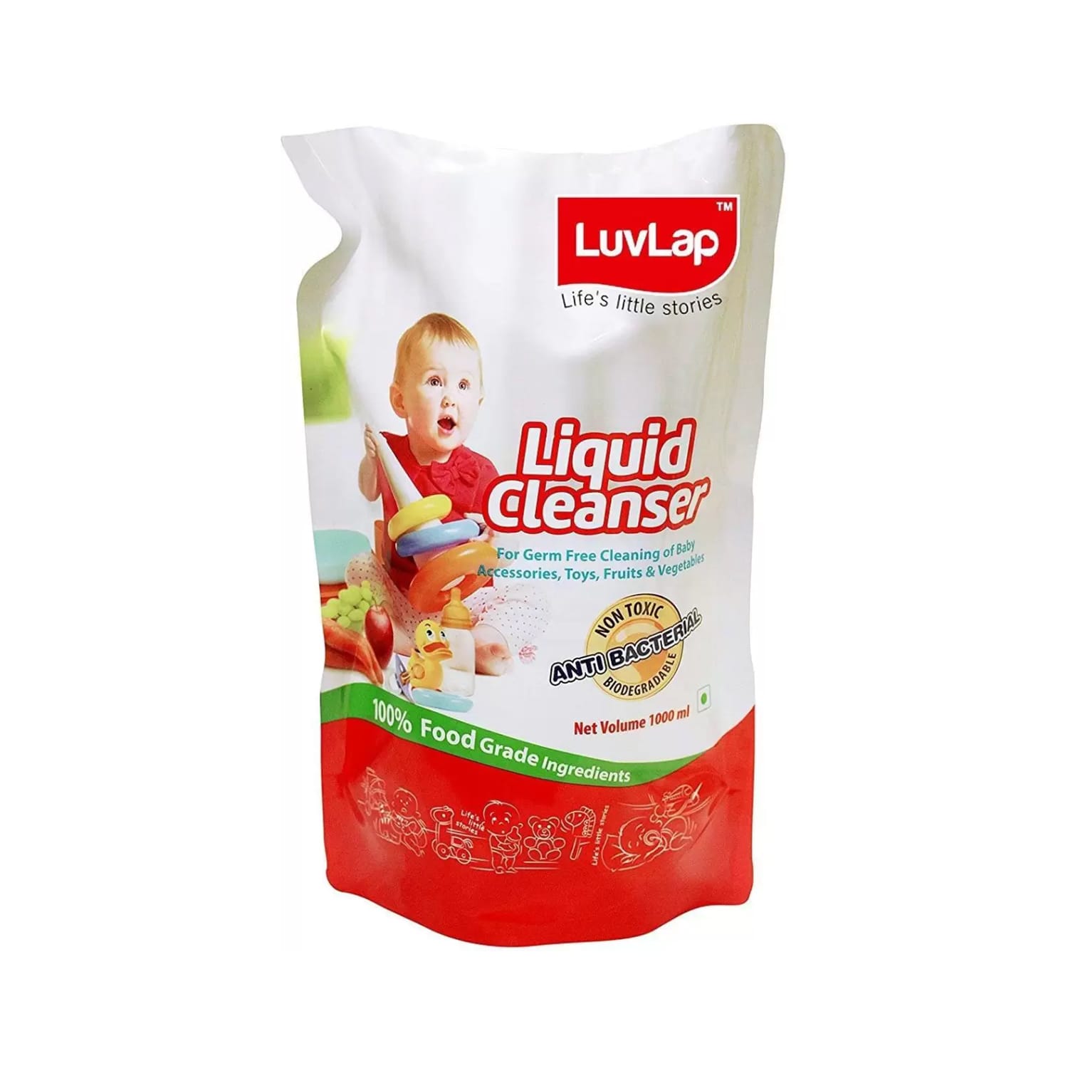 Luvlap Baby Liquid Cleanser Refill Pack 1ltr (M.No 18300)