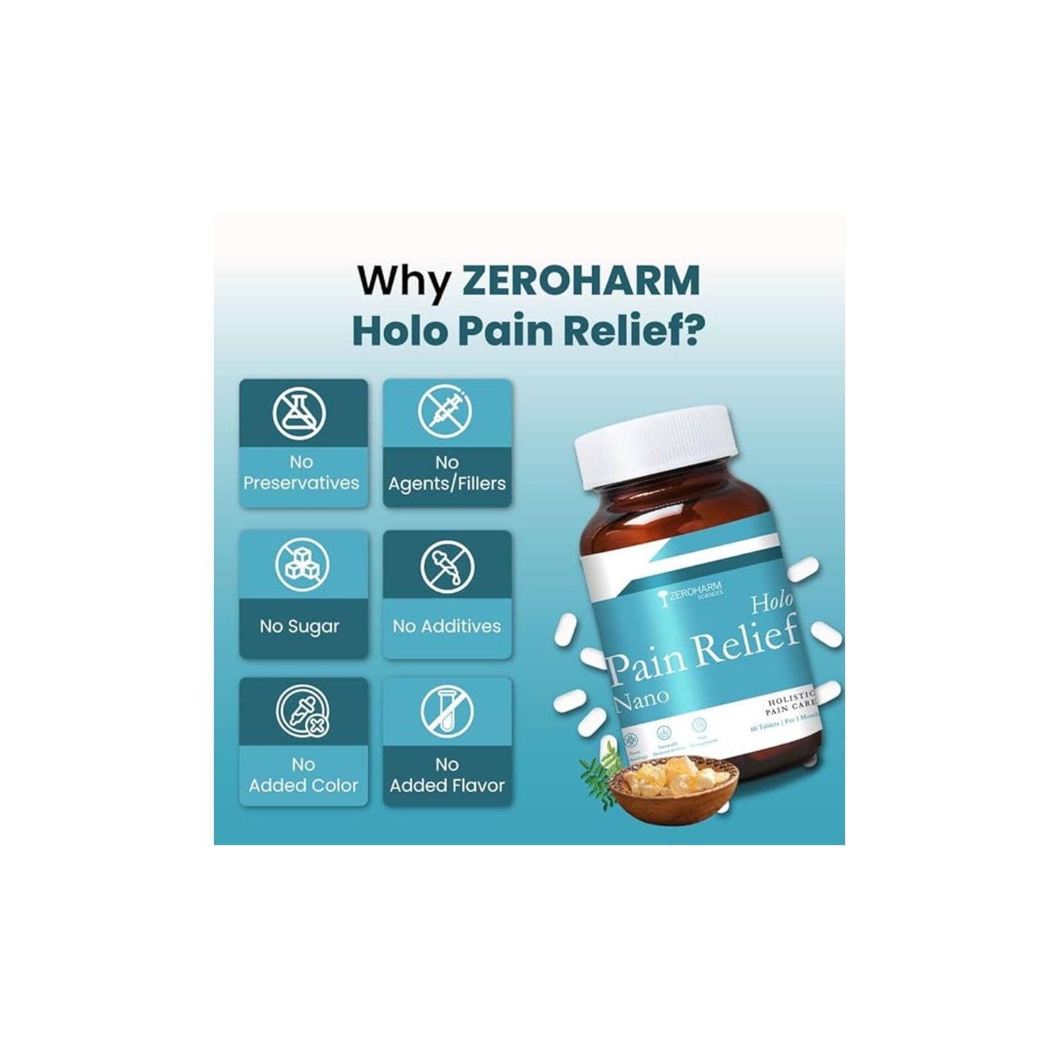 Zeroharm Holo Pain Relief Tablets (60 Tablets)