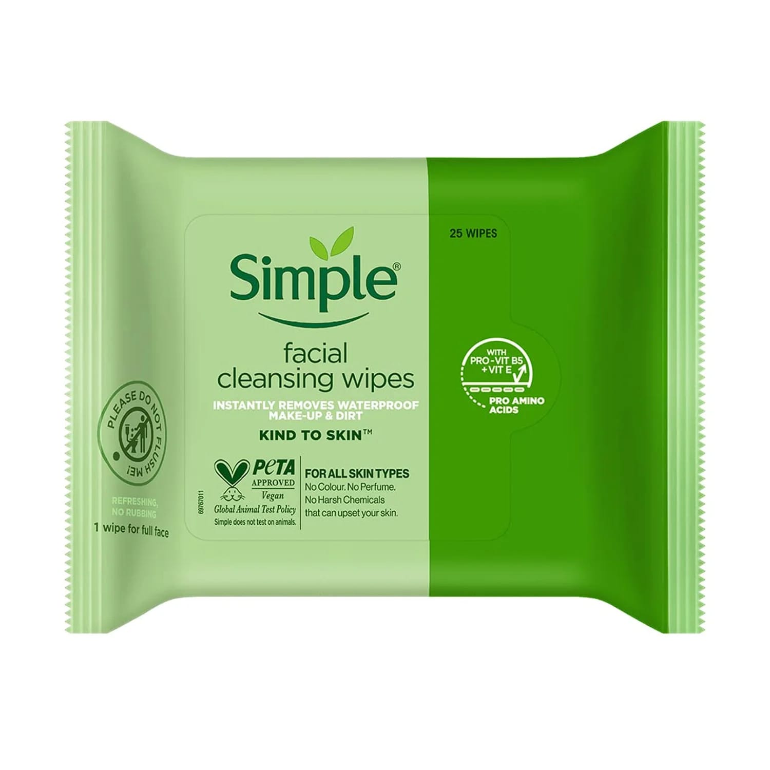 Simple Kind to Skin Facial Cleansing Wipes (25pcs)