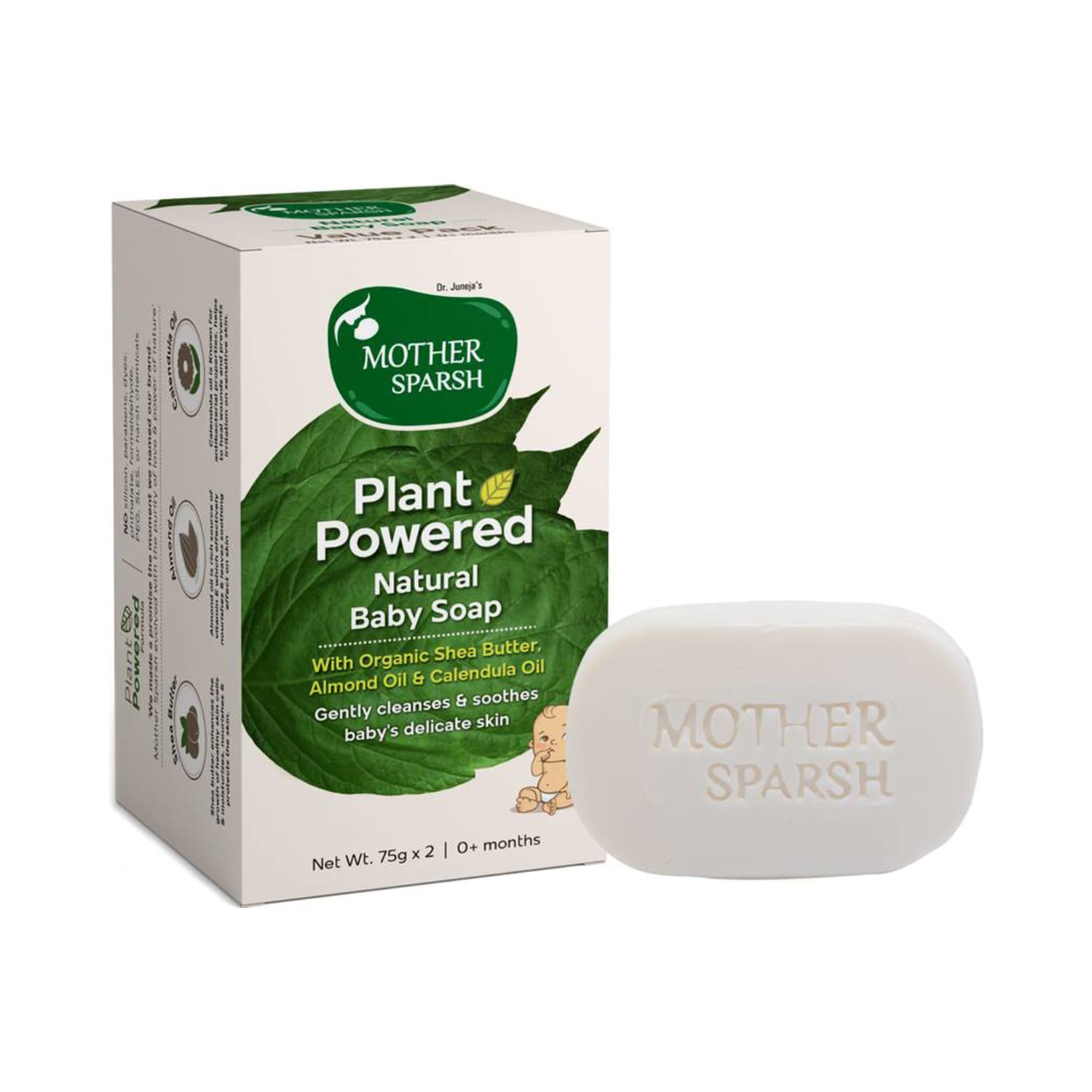 Mother Sparsh Plant Powered Baby Soap (75g x 2)