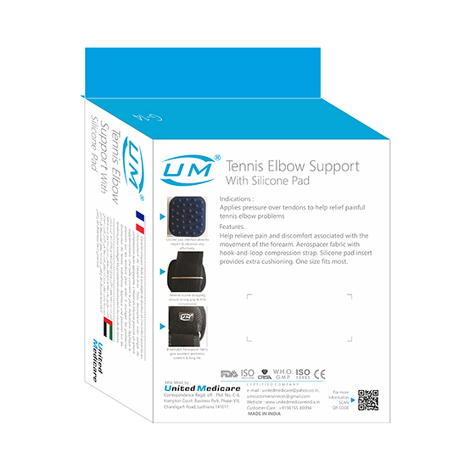 United Medicare Tennis Elbow Support With Silicone Pad (G-14) - XXL