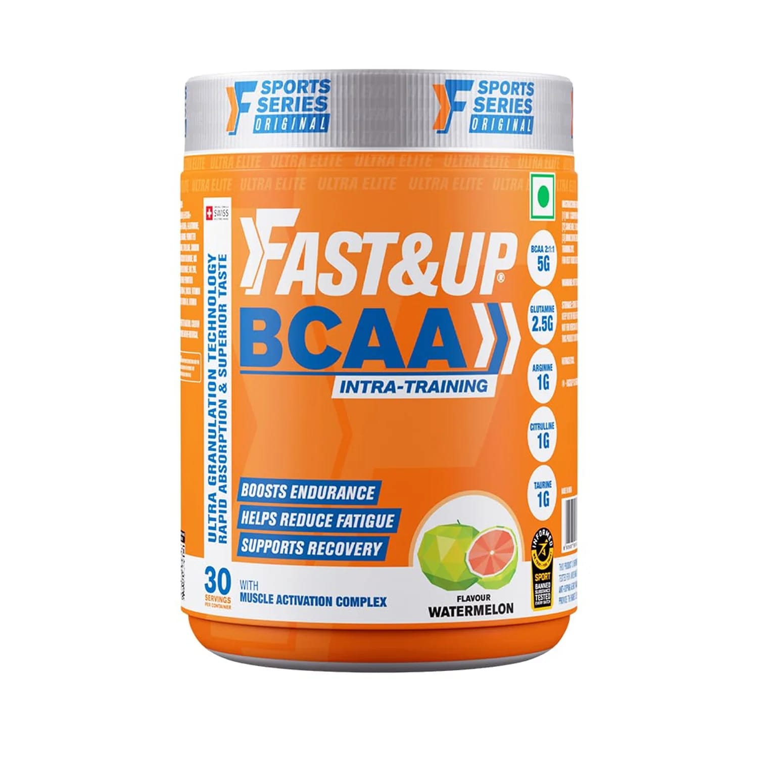 Fast & Up BCAA - Jar of 30 servings - Watermelon Flavour