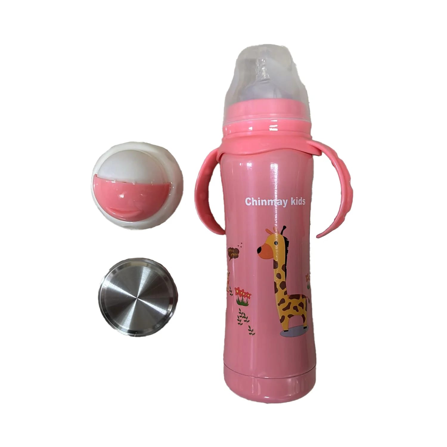 Chinmay Kids Thermal Insulation Stainless Steel Baby Feeding Bottle for New-Born/Toddler - Blue (240 ml)