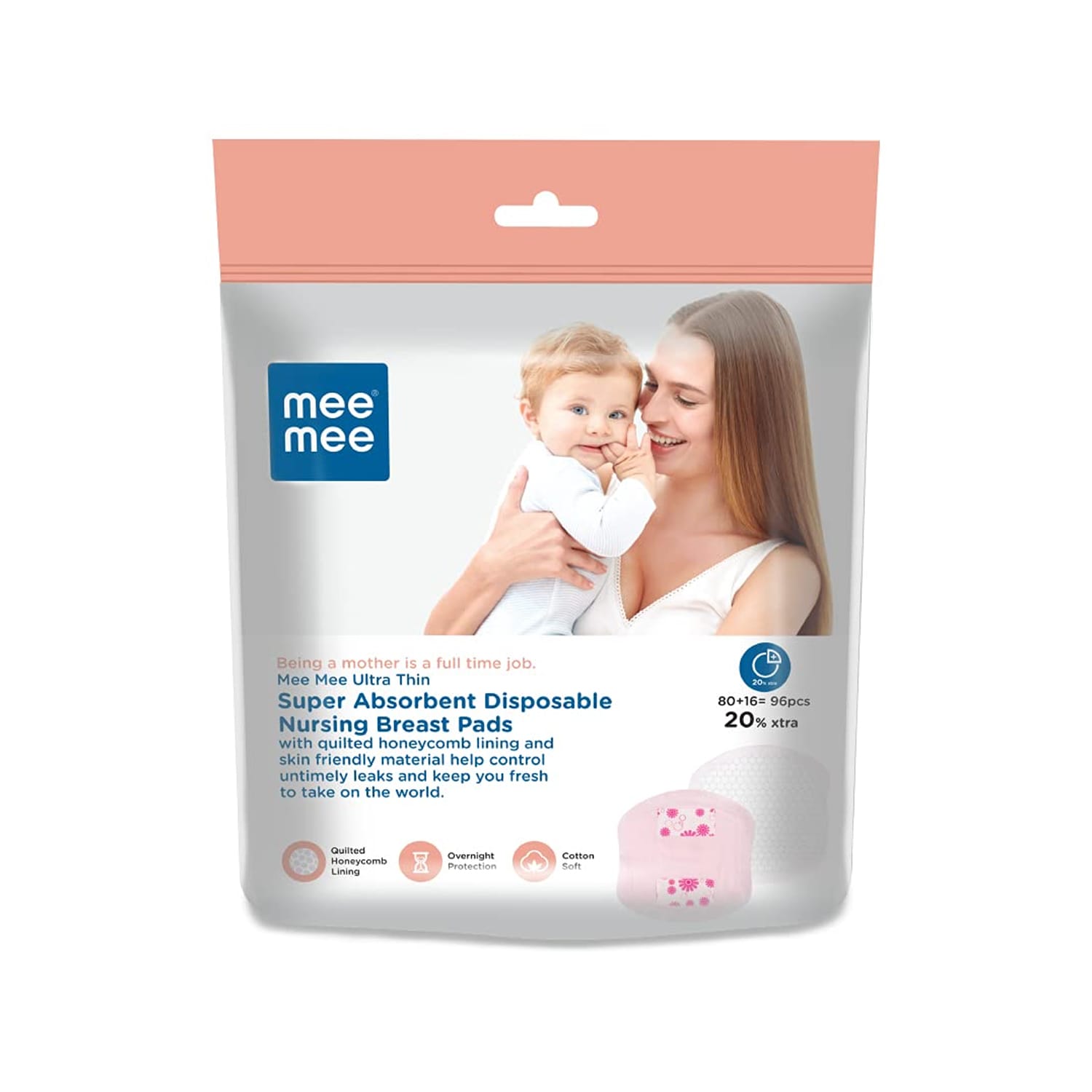 Mee Mee Ultra Thin Super Absorbent Disposable Nursing Breast Pads (96 Pieces)
