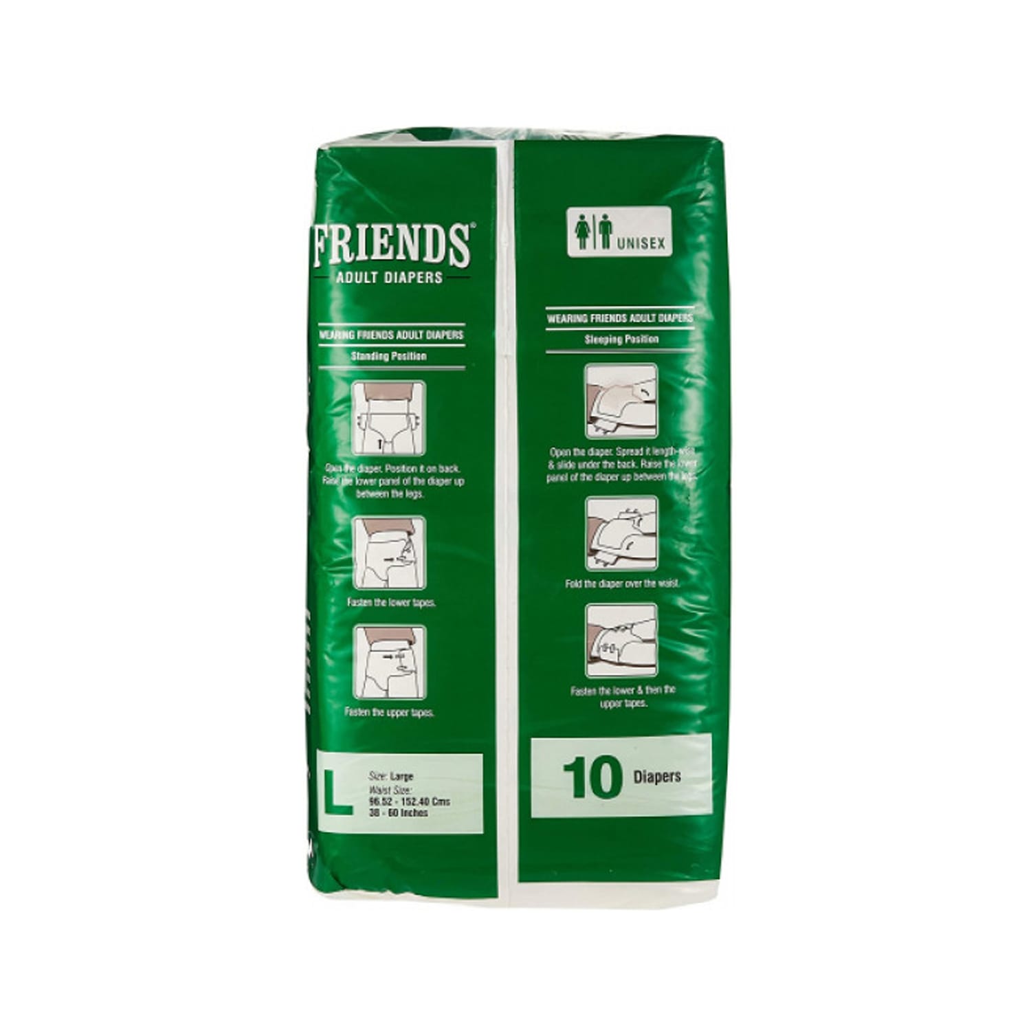 Friends Adult Diapers Large Size (10 Diapers)