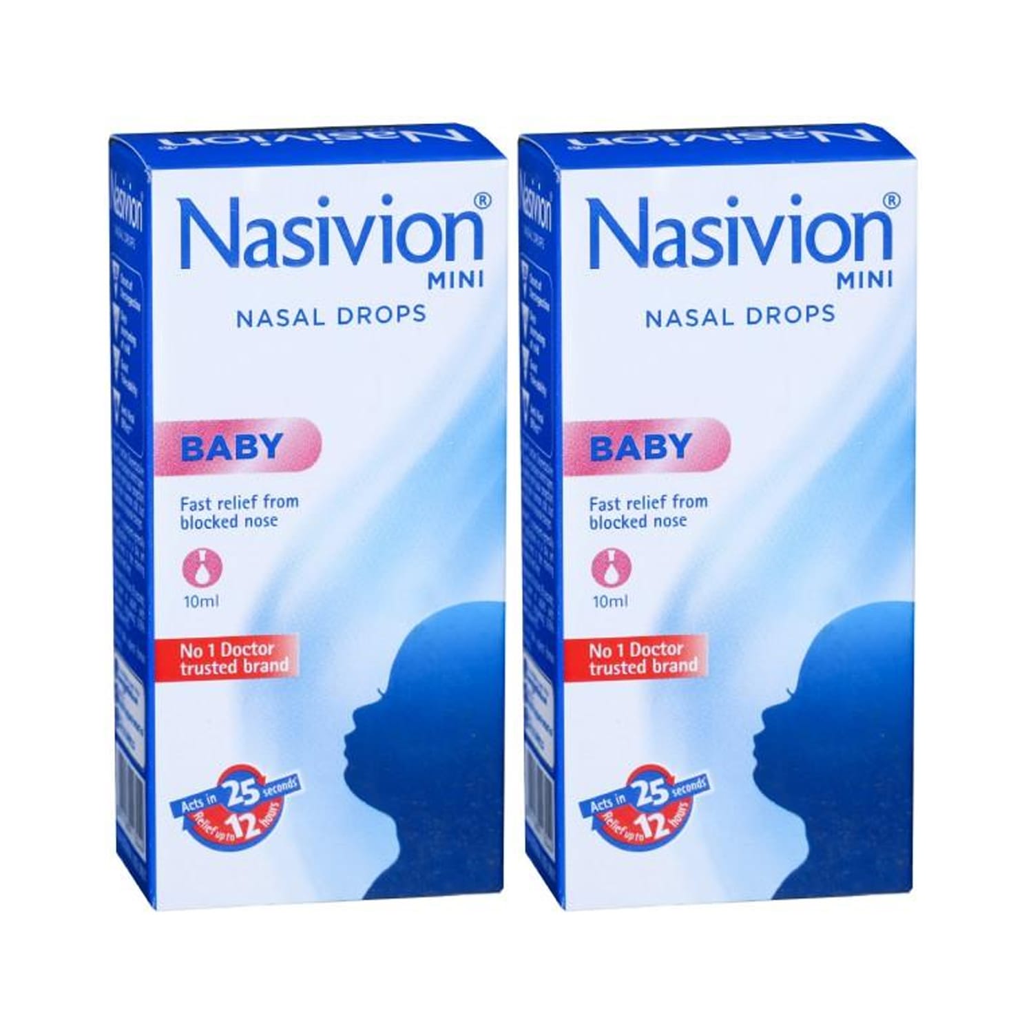 Nasivion Mini Baby (0.01%) Nasal Drops - 10ml (Pack of 2)