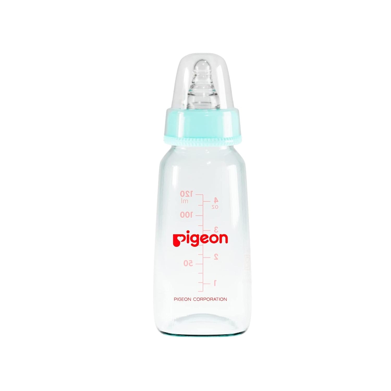 Pigeon Glass Feeding Bottle with 2 Nipples 120 ml (Blue)