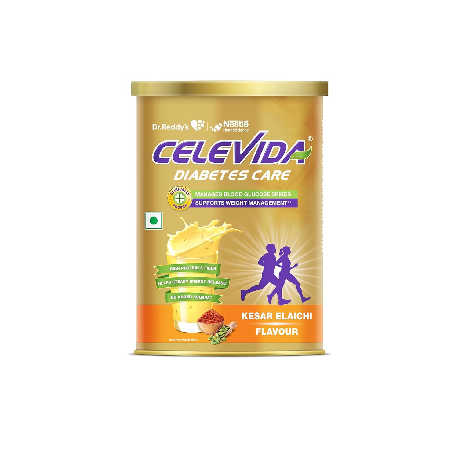 Celevida Protein Powder Drink for Diabetes Kesar Elaichi Flavour 400g
