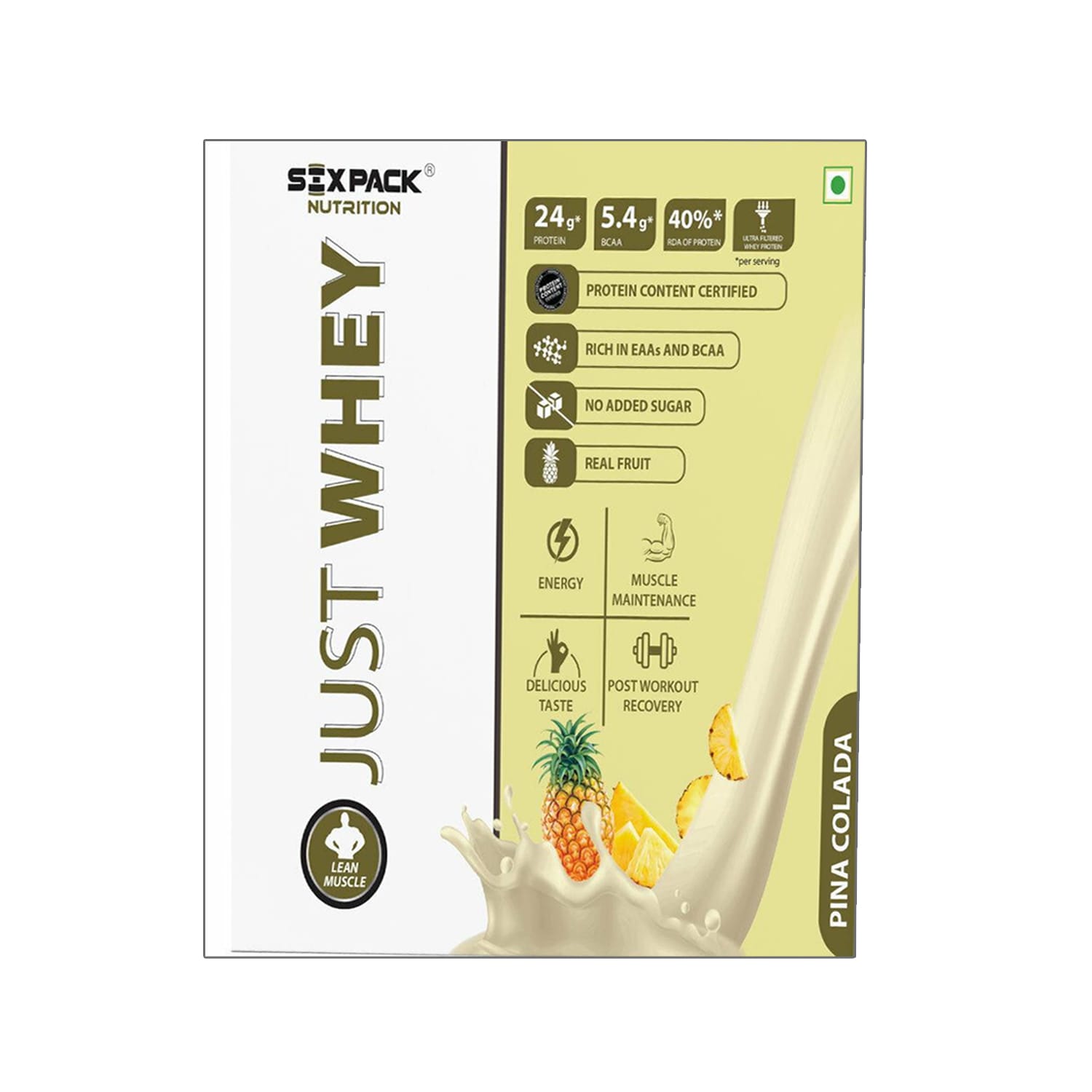 Six Pack Nutrition Just whey Protein Powder 2kg - Pina Colada