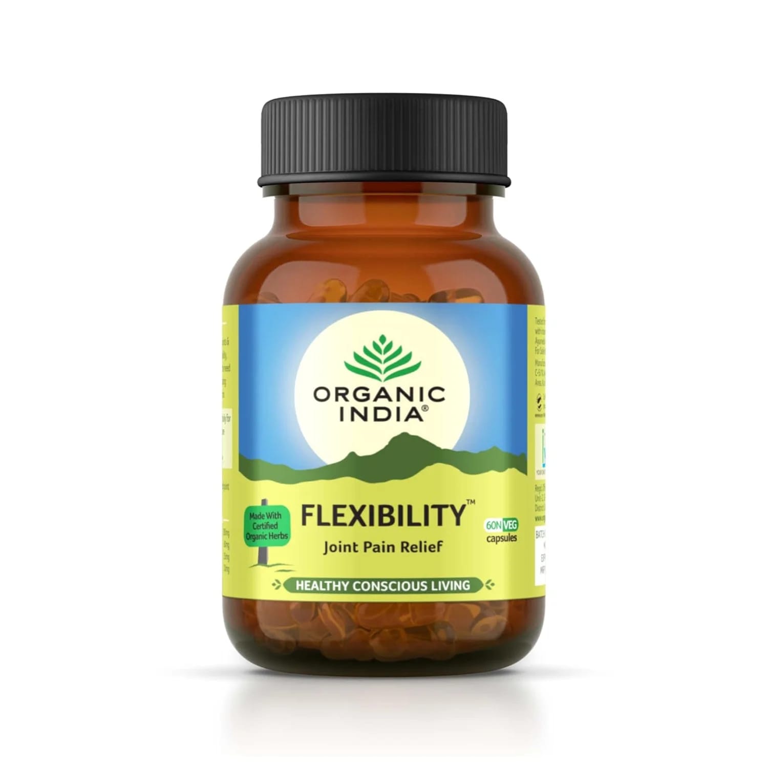Organic India Flexibility Ayurvedic Capsules for Joint Health (Bottle of 60 Capsules)