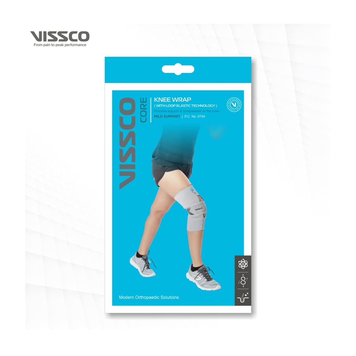 Vissco Knee Wrap With Loop Elastic Technology P.c.N.o. 0704 - Medium