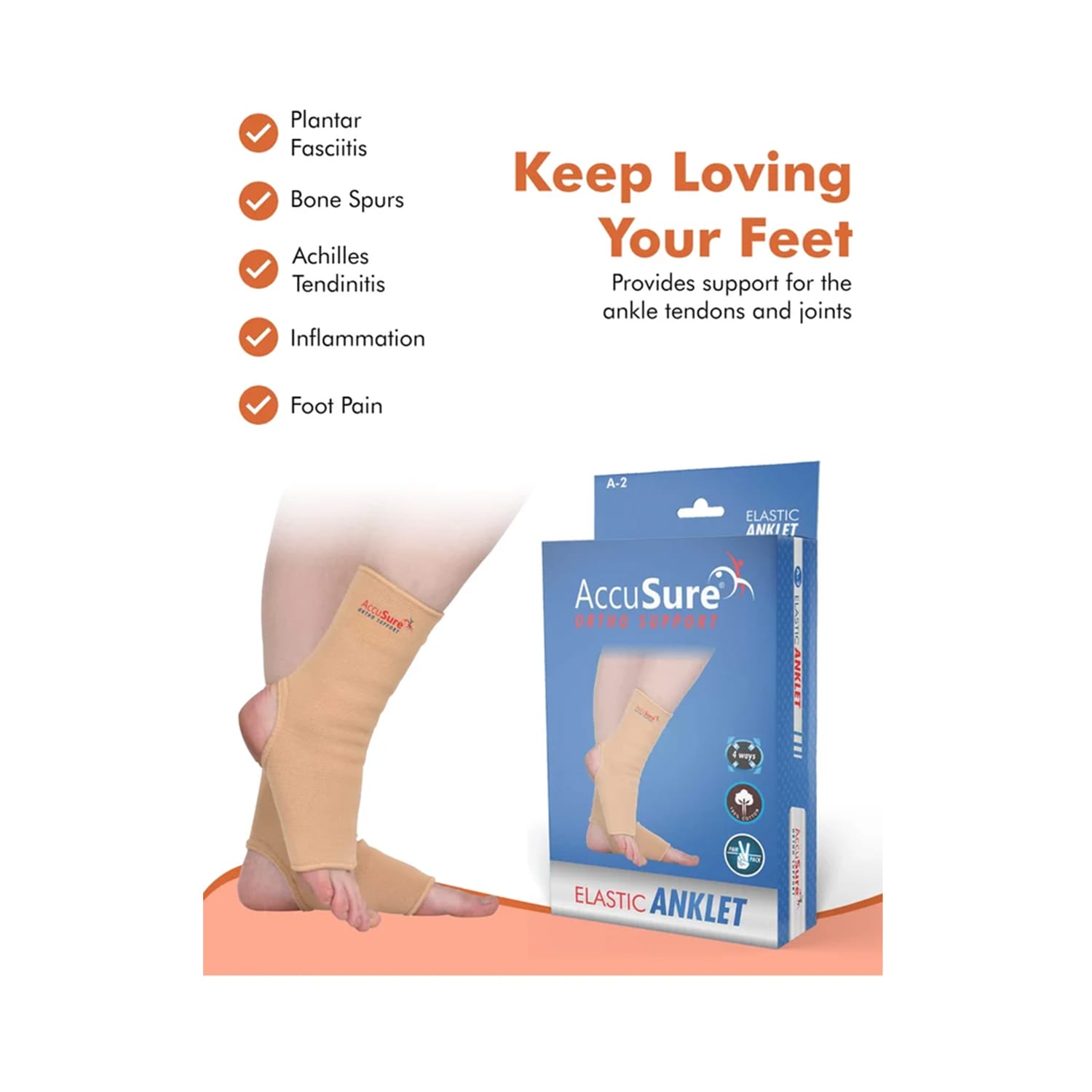 Accusure Anklet Elastic A2 - Small