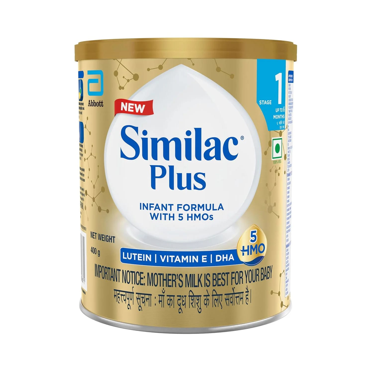 Similac Plus Infant Formula Stage 1 Up to 6 Months 400 gm Tin