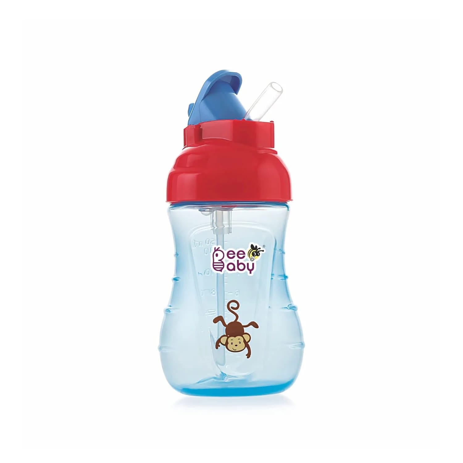 BeeBaby Flippy Soft Silicone Straw Sippy Cup 12+ Months (250ml) Blue