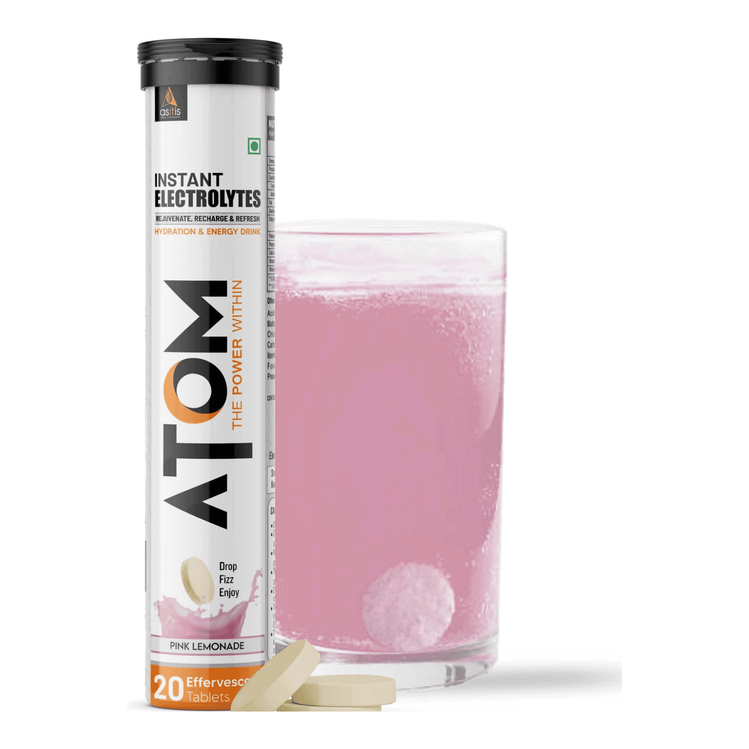 ASITIS Atom Instant Electrolytes Pink Lemonade Flavour (20 Tablets)