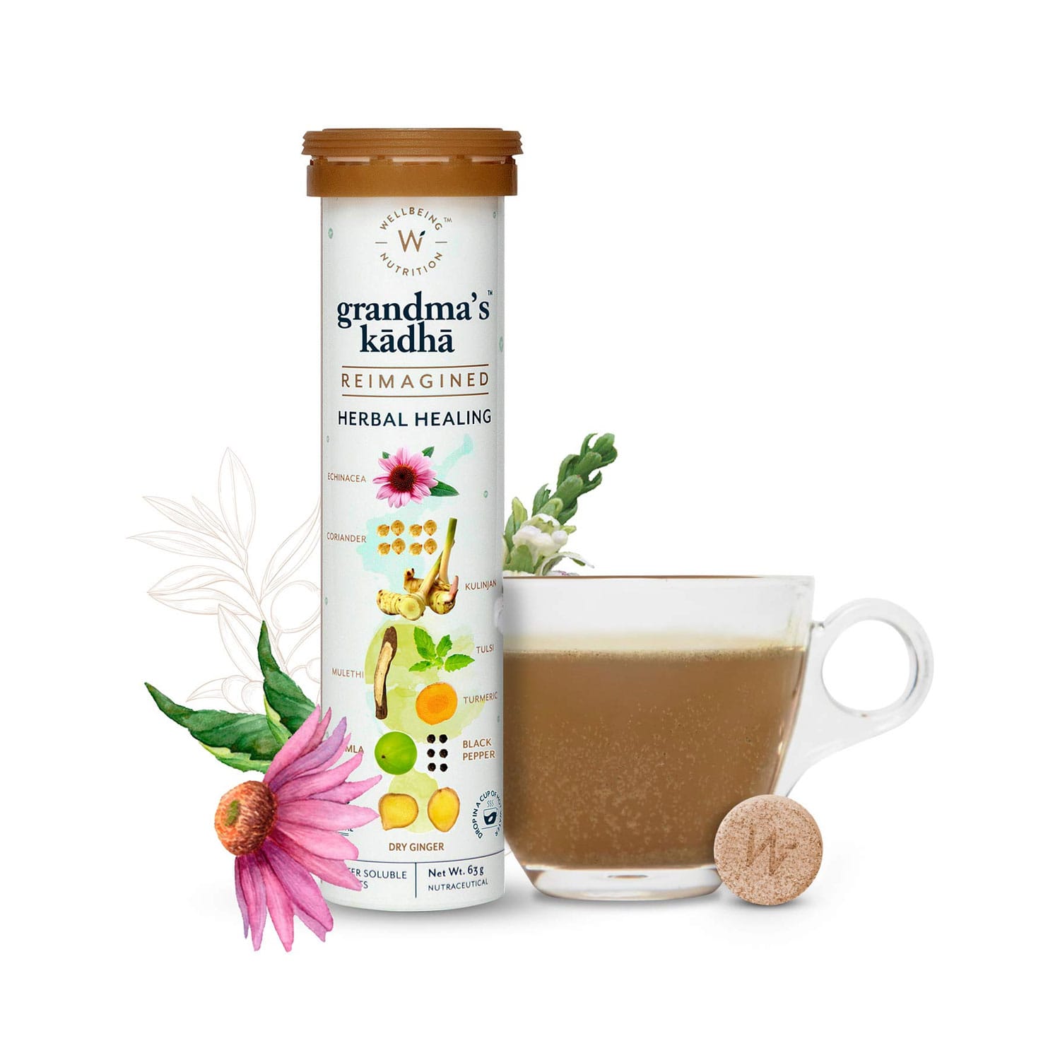 Wellbeing Nutrition Grandma's Kadha - 15 Effervescent Tablets