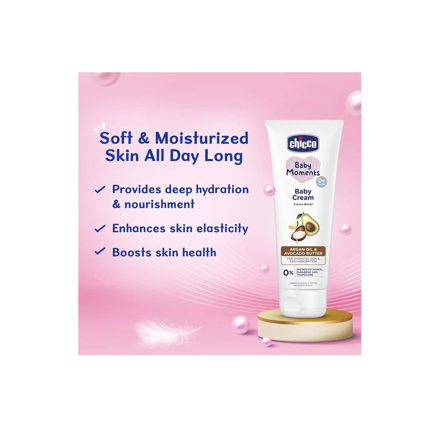 Chicco Baby Moments Baby Cream from 0+ Months 50g (Pack of 3)