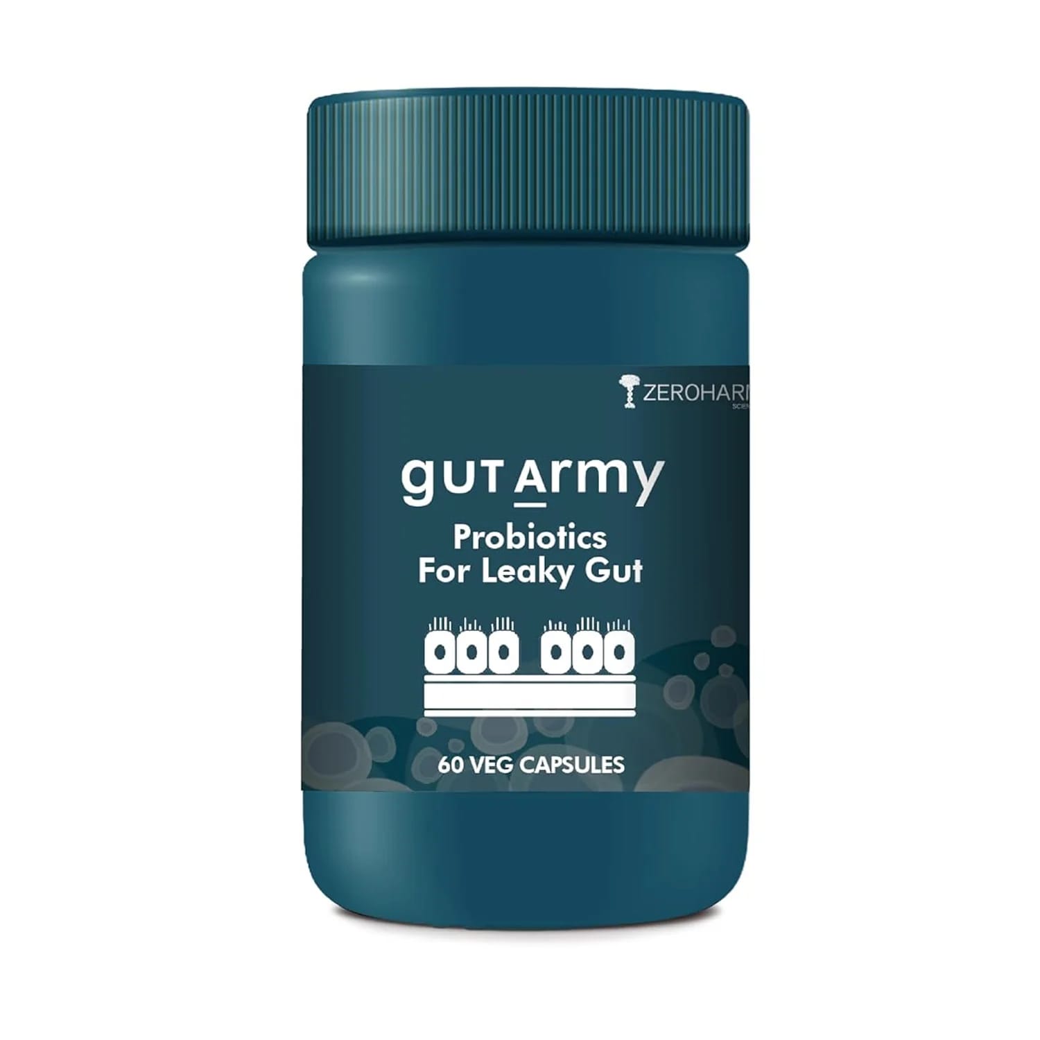 Zeroharm Gut Army “ Probiotics For Leaky Gut (60 Veg Capsules)