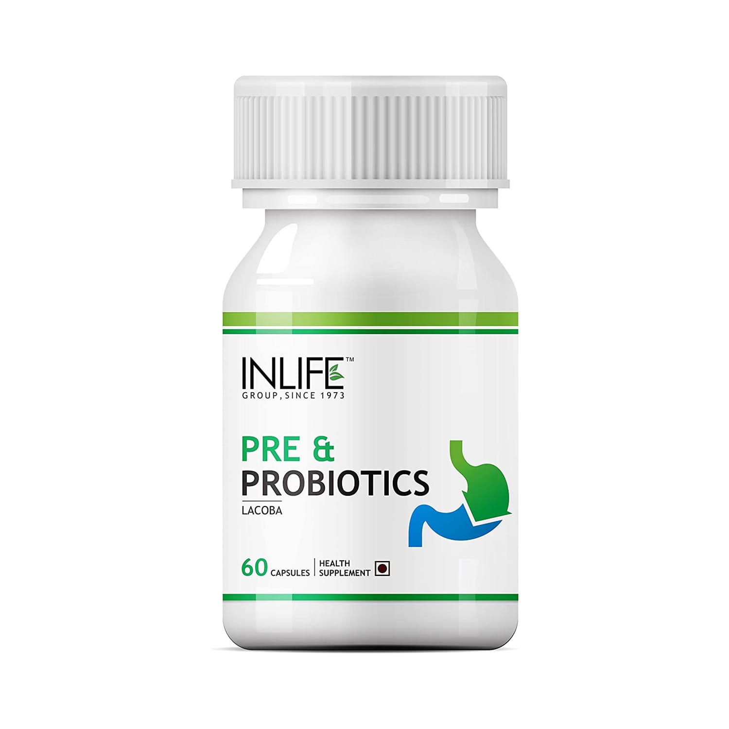 INLIFE Prebiotics and Probiotics Supplement for Men Women-60 Capsules (Pack of 1)