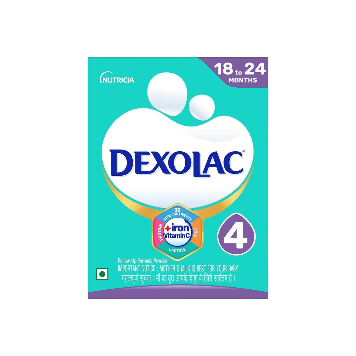 Dexolac Stage 4 Follow Up Infant Milk Formula Powder for Babies (After 18 Months) 400g, BIB Pack