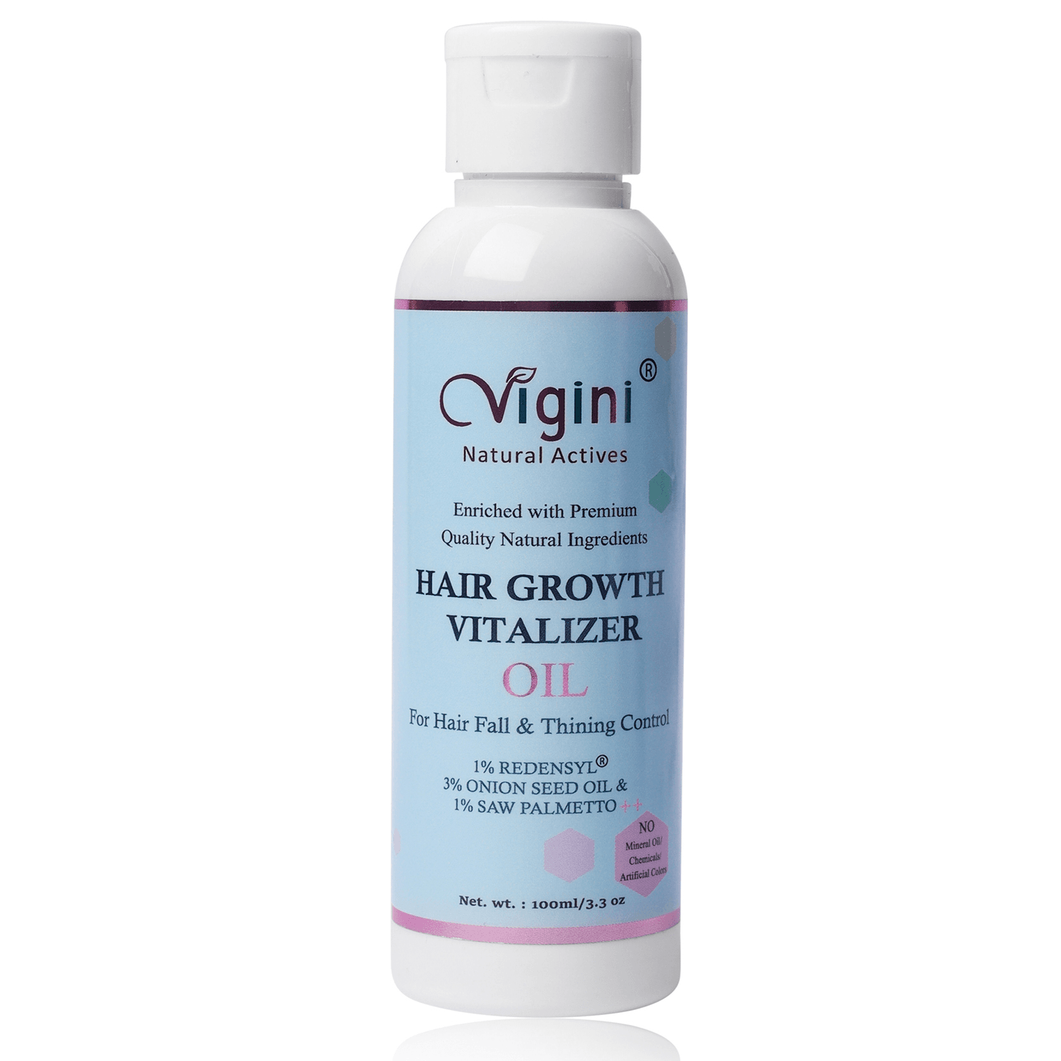 Vigini Natural 1% Redensyl Hair Growth Regrowth Nourish Scalp Tonic Revitalizer Control Fall Men Women Hair Oil (100 ml) | DHT Blocker Nourishing Anti-Fall Loss Thinning Damage