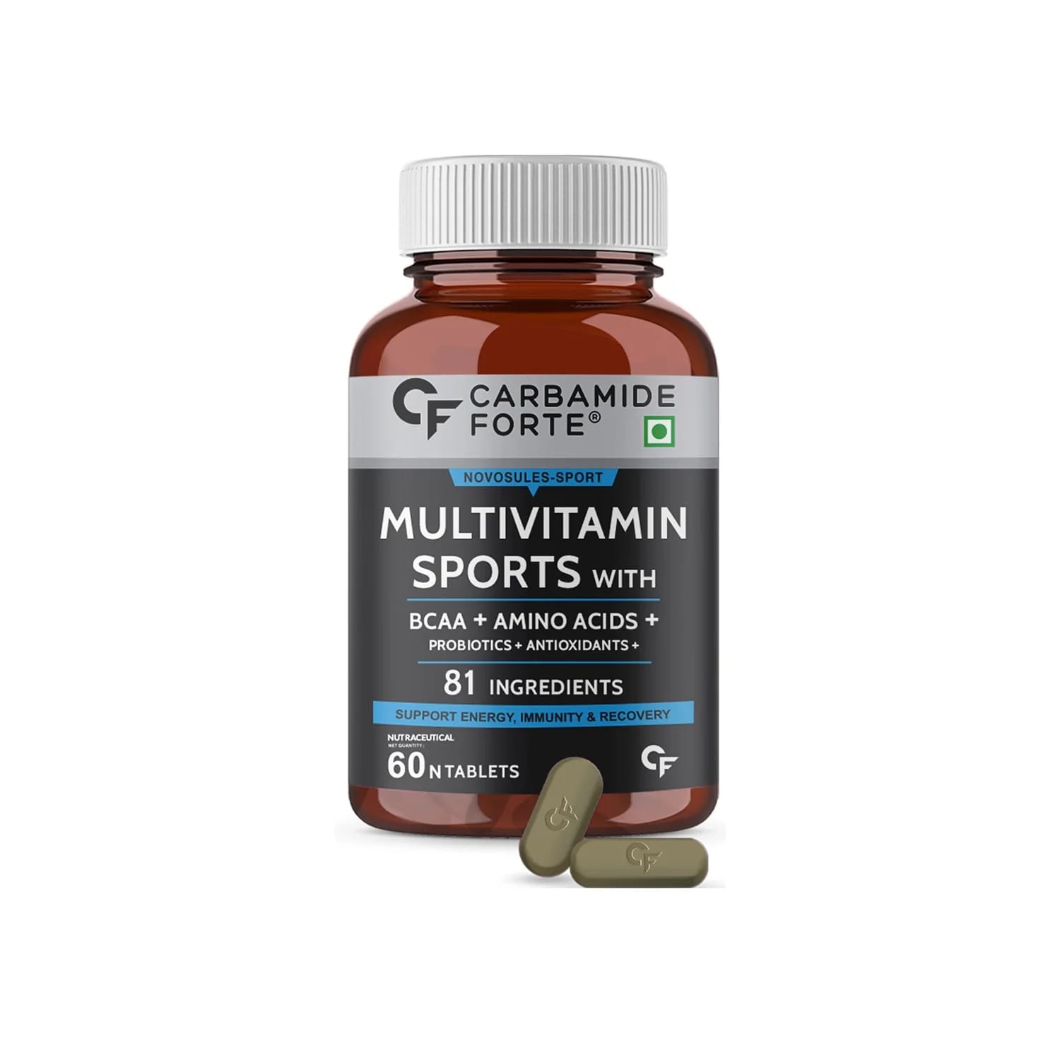 Carbamide Forte Multivitamin Sports 81 in 1 with BCAA ,Probiotic and Antioxidant Capsules (60 Tablets)