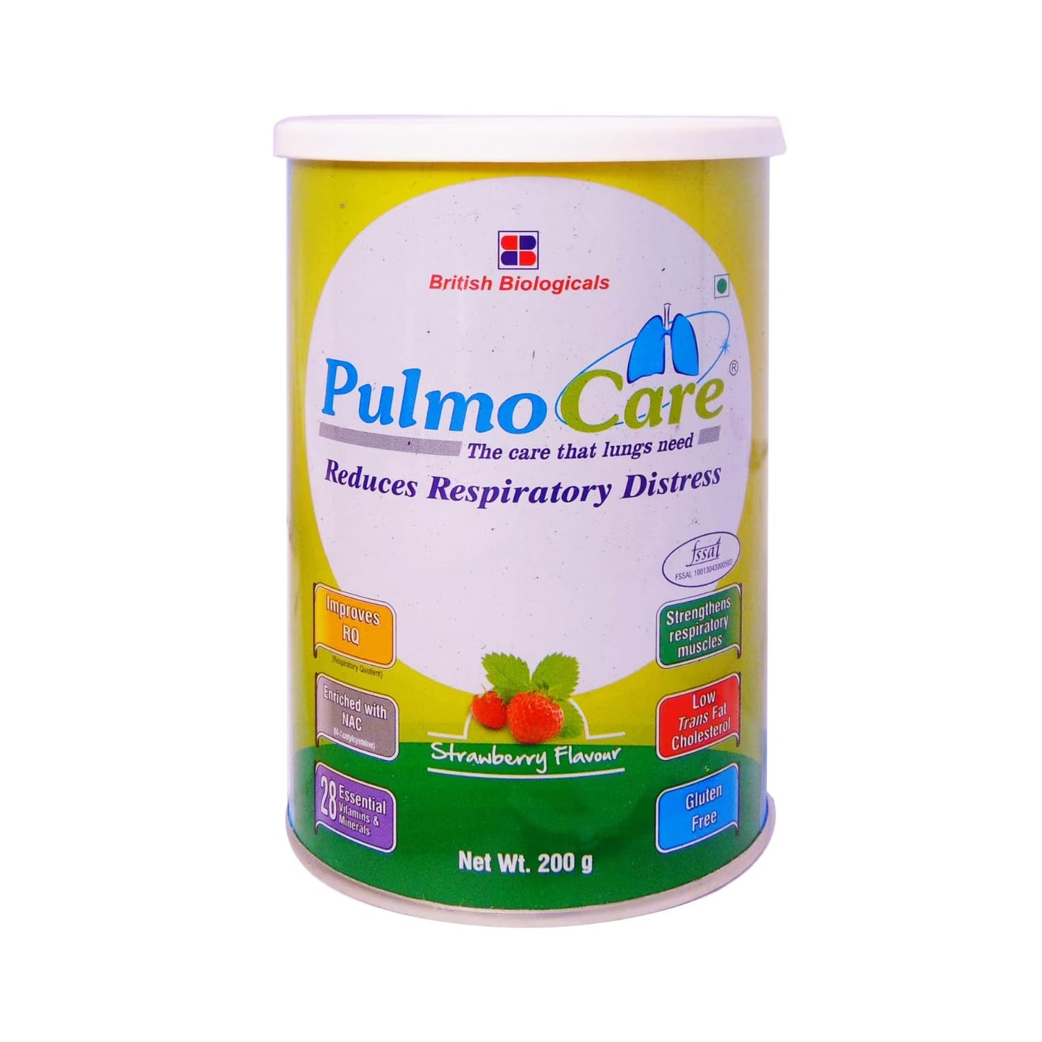 British Biologicals Pulmocare Strawberry Flavoured Powder 200gm