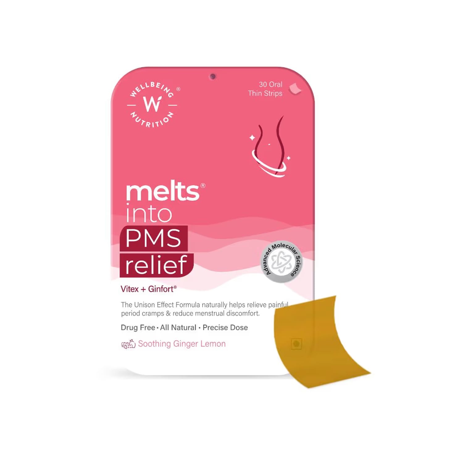 Wellbeing Nutrition Melts into PMS (Premenstrual Syndrome) Relief Oral Thin Strips- 30 Strips