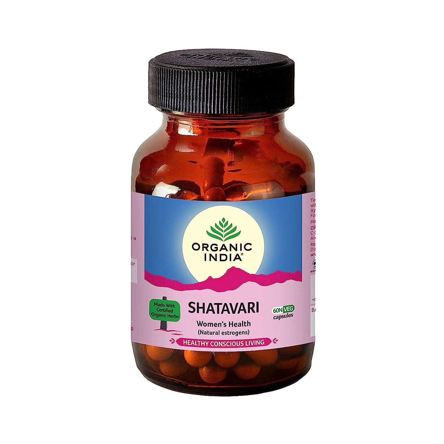 Organic India Shatavari - 60 Capsules Bottle
