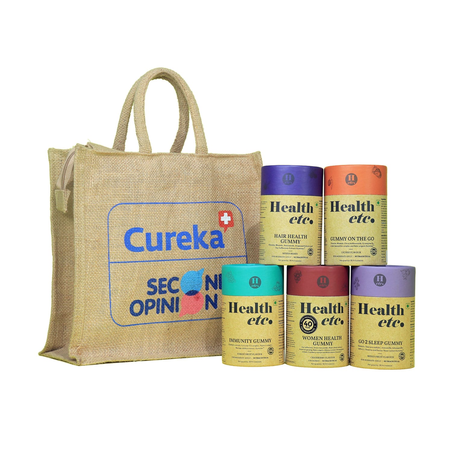 Health etc Gummy Gift Pack for Moments of Pure Delight (Assortment of 5 Plant-based Health Gummies)