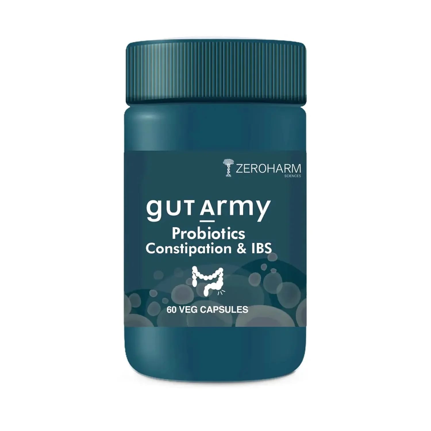 Zeroharm Sciences Gut Army Probiotics Constipation and IBS Supplement – 60 Capsules