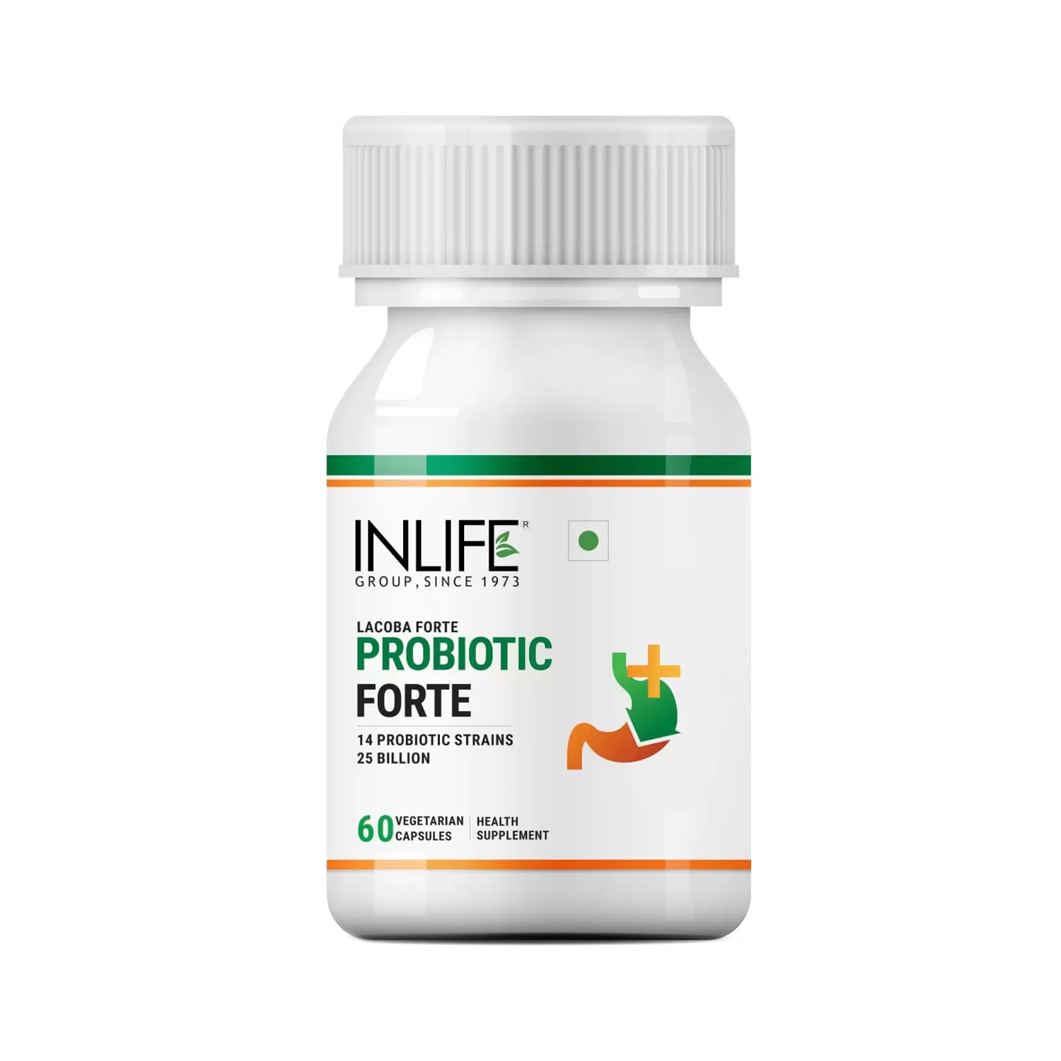 INLIFE Pre and Probiotics Forte Supplement 25 Billion CFU with 14 Strains, Digestion and Immunity for Men Women- 60 Vegetarian Capsules (Pack of 1)