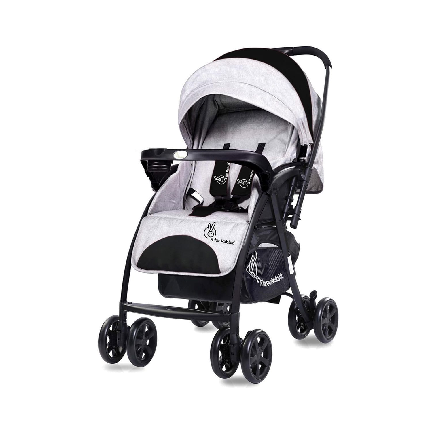 R for Rabbit Sugar Pop Baby Stroller from 0 - 3 Years (Black Grey)