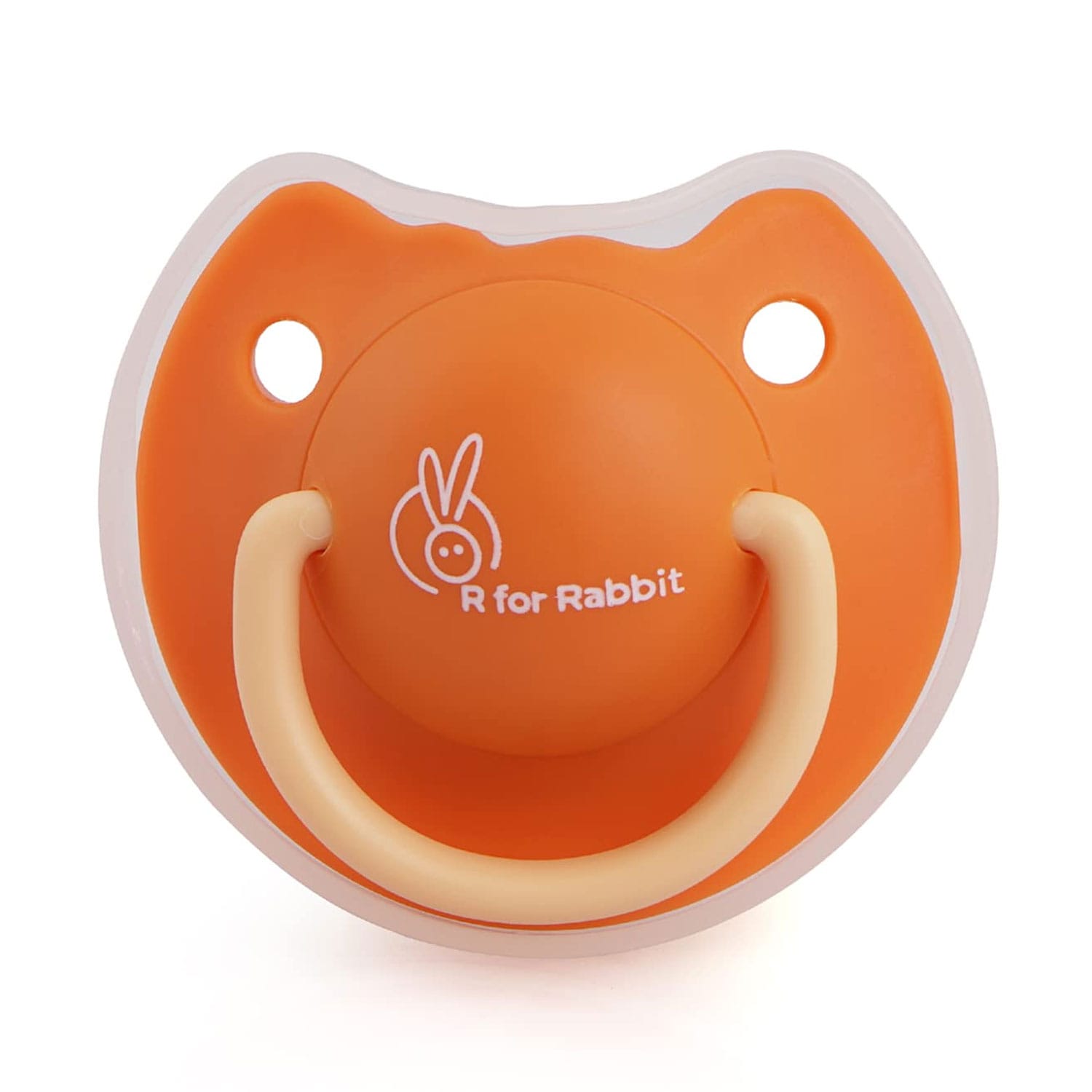 R for Rabbit Baby Tusky Pacifier Soft Silicone Nipple Large Size for 6 Months+ Babies Orange Colour