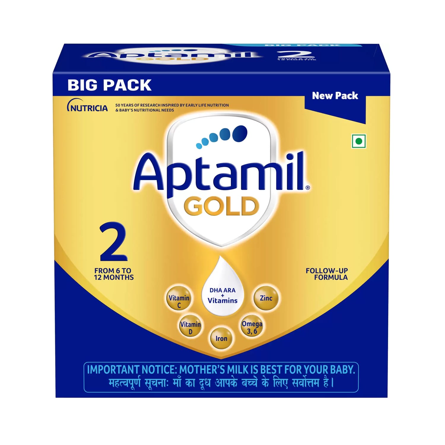 Aptamil Gold 2 Follow up Infant Formula Powder (From 6 to 12months) Stage 2 - 1.2kg