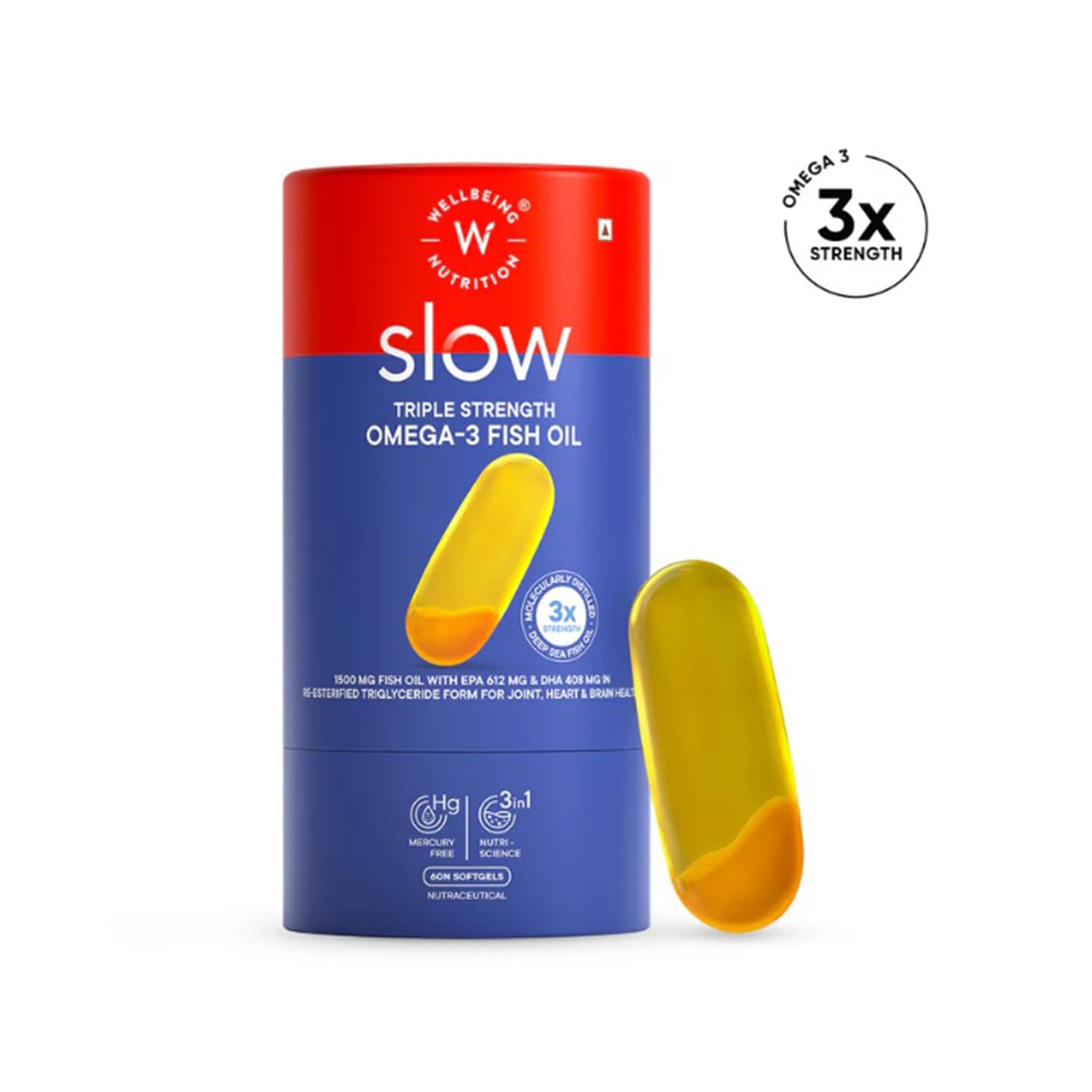 Wellbeing Nutrition Triple Strength Omega 3 - 60 Capsules