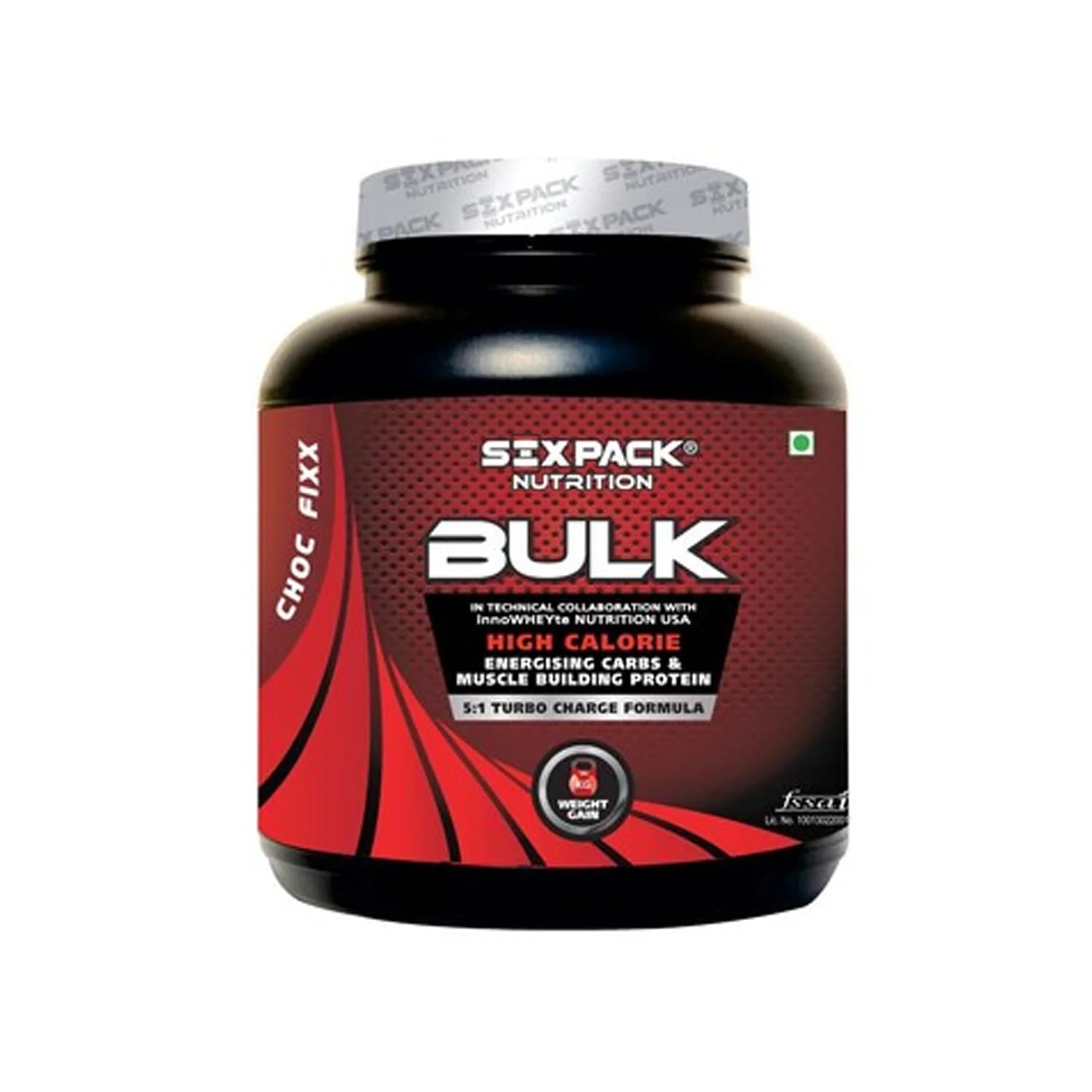 Six Pack Nutrition Bulk Weight Gainer Whey Protein Powder Choc Fixx Flavour 2kg