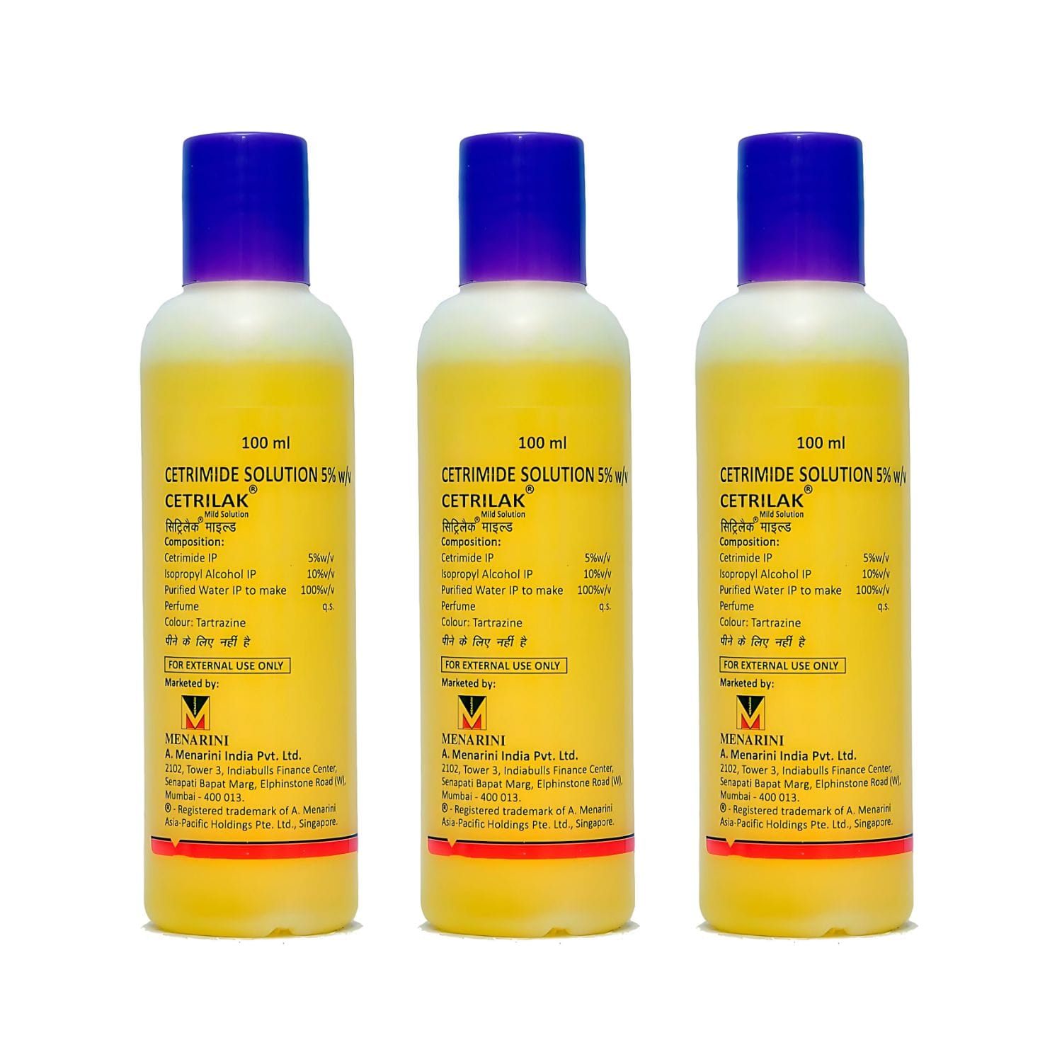 Menarini Cetrilak Mild Solution 100 ml (Pack of 3)