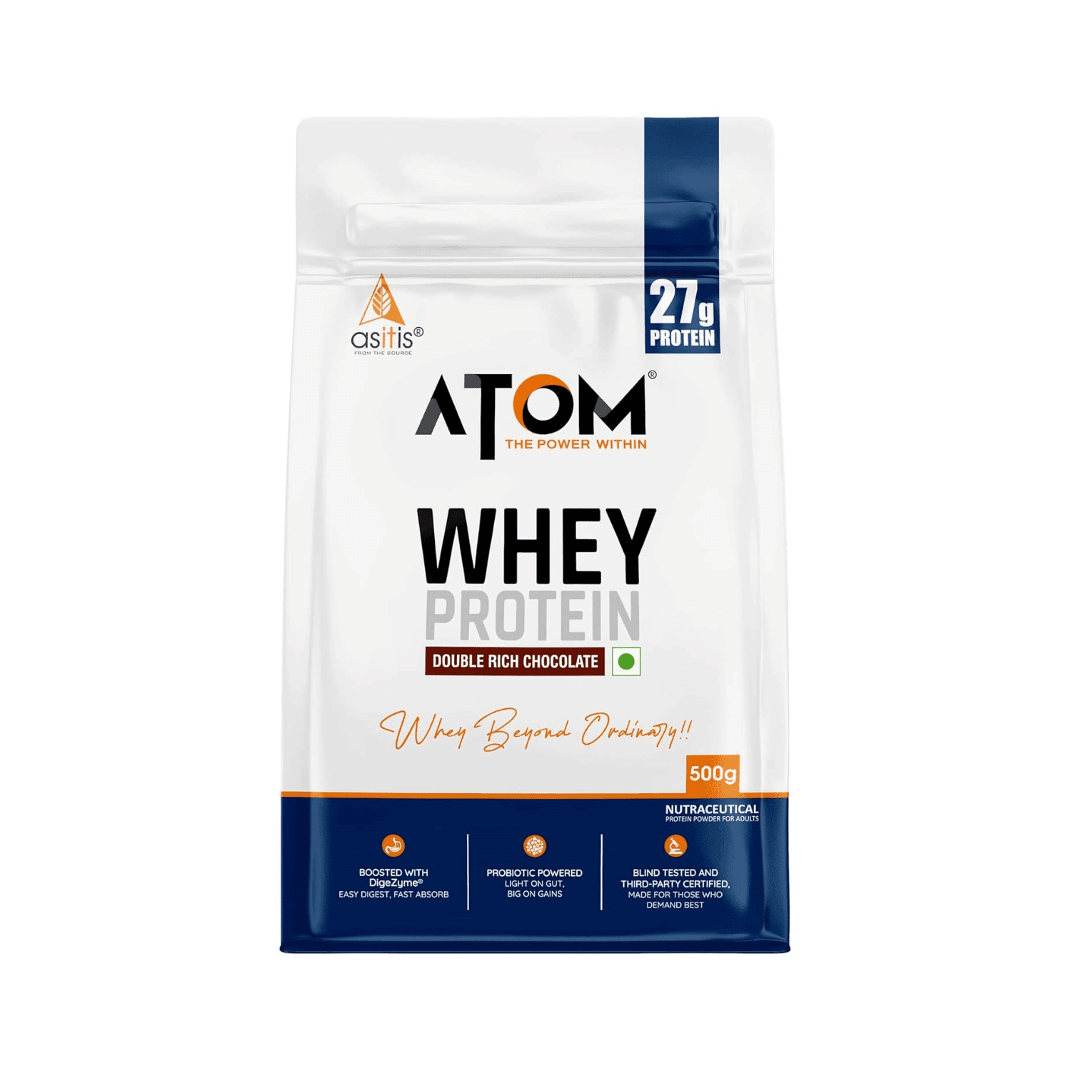ASITIS Atom Whey Protein Powder Double Rich Chocolate (500 g)