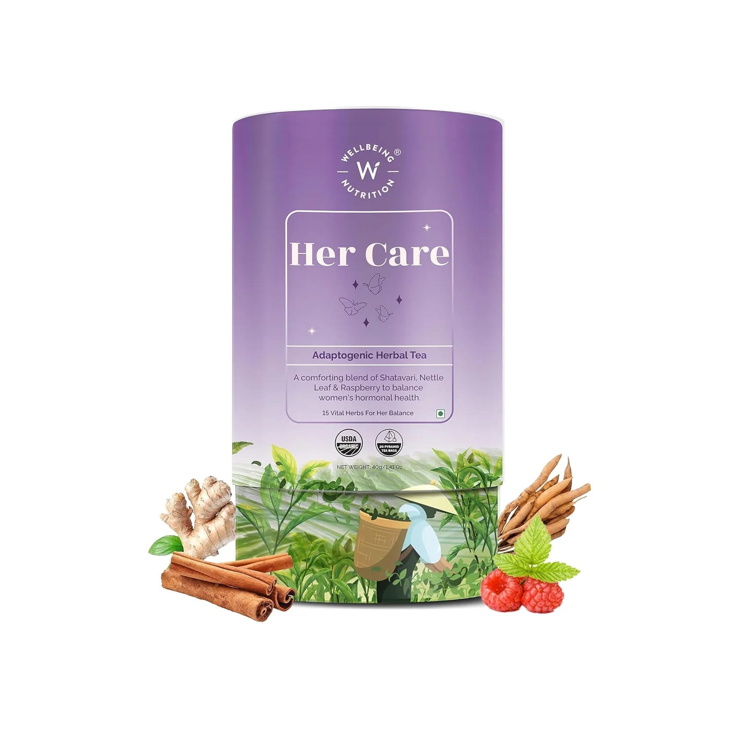 Wellbeing Nutrition Her Care Adaptogenic Herbal Tea (20 Tea Bags)