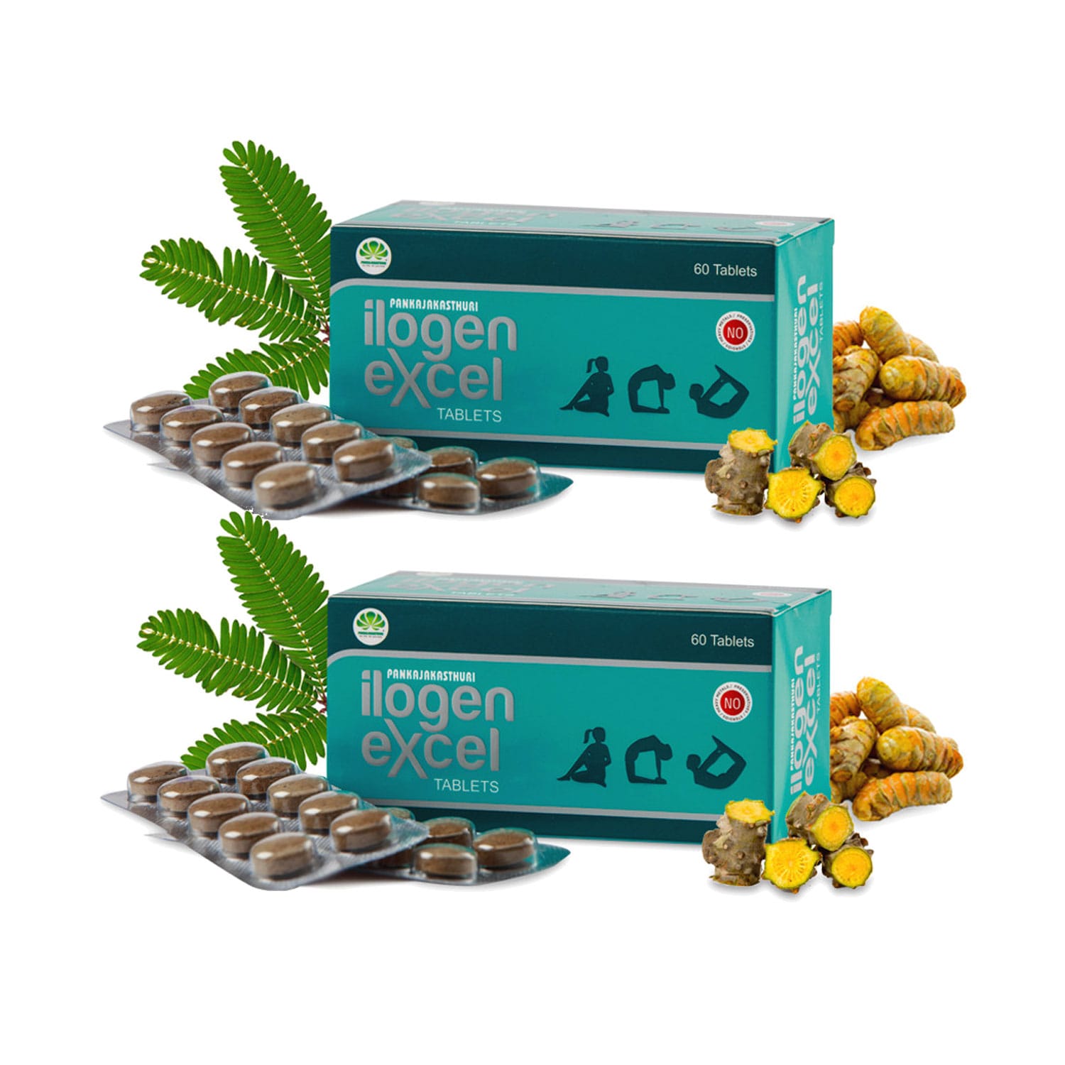 Pankajakasthuri Ilogen Excel 60 Tablets - (Pack of 2)