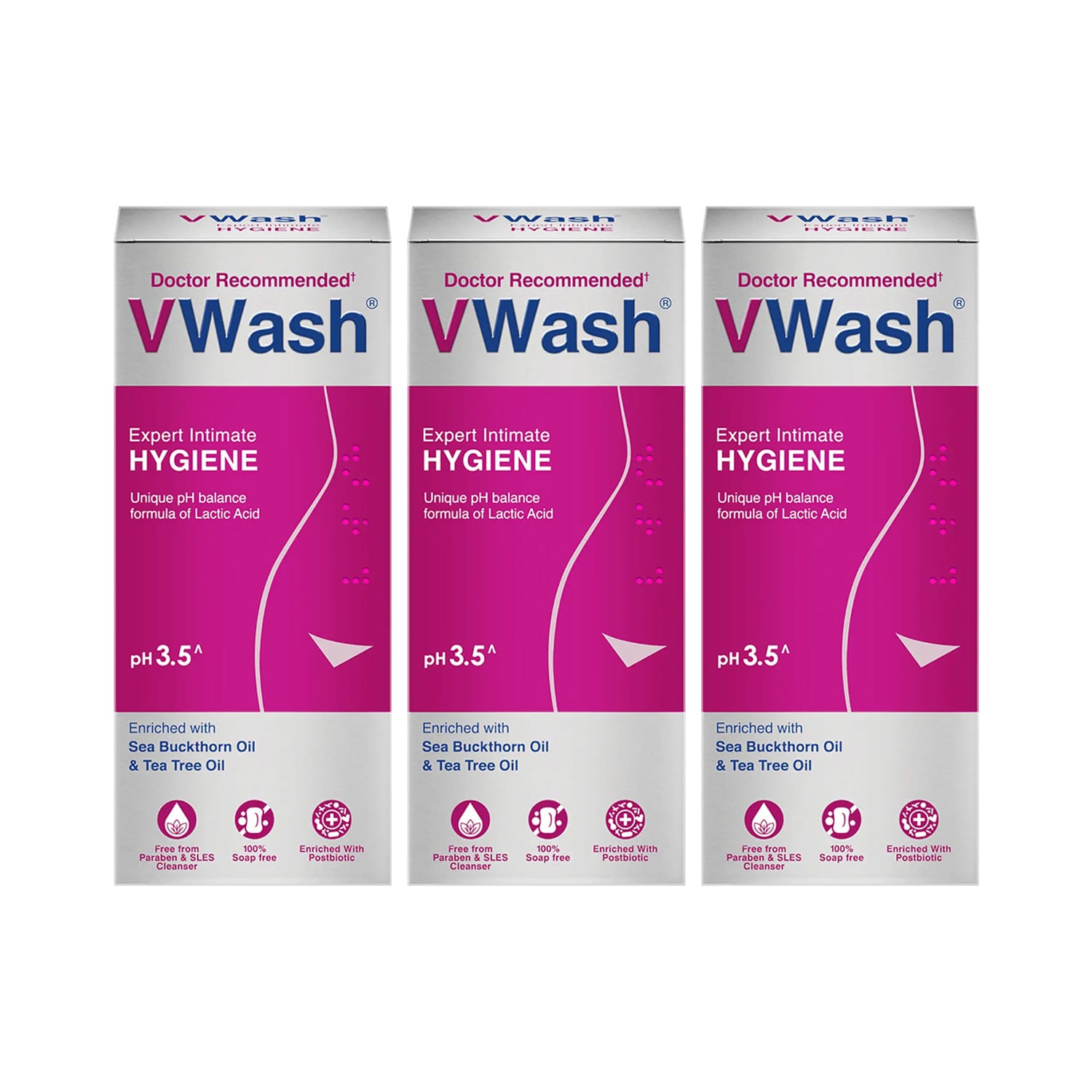 VWash Expert Intimate Hygiene Wash for Women 100 ml (Pack of 3)