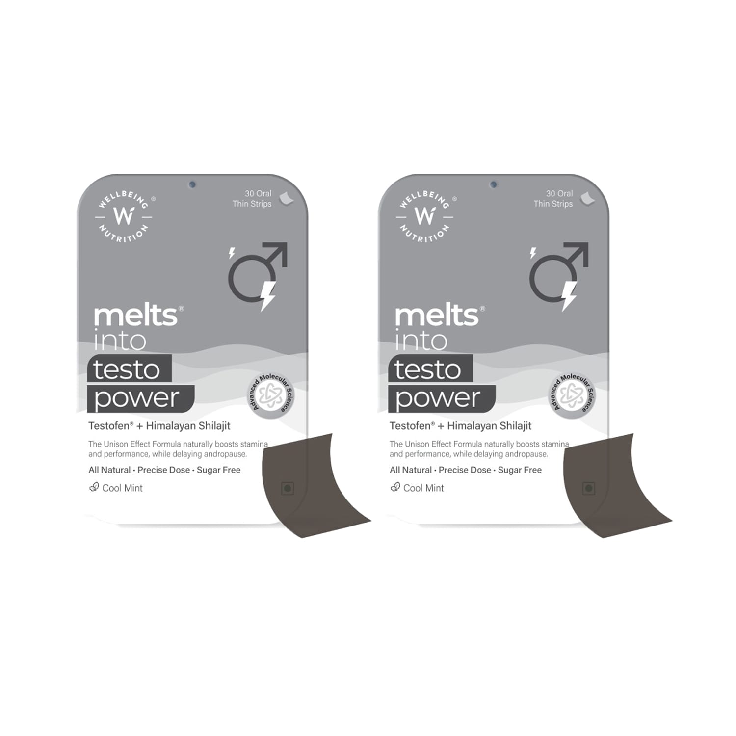 Wellbeing Nutrition Melts into Testo Power Oral Thin Strip 30Nos (Pack of 2)