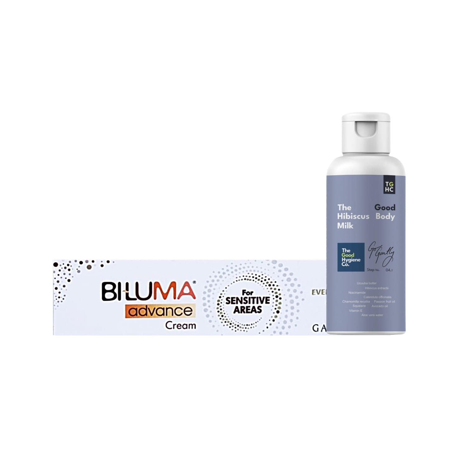 Underarm Care – Sensitive Skin (Biluma Advance Sensitive Areas Brightening Cream 25g + The Good Hibiscus Body Milk -30 ml)