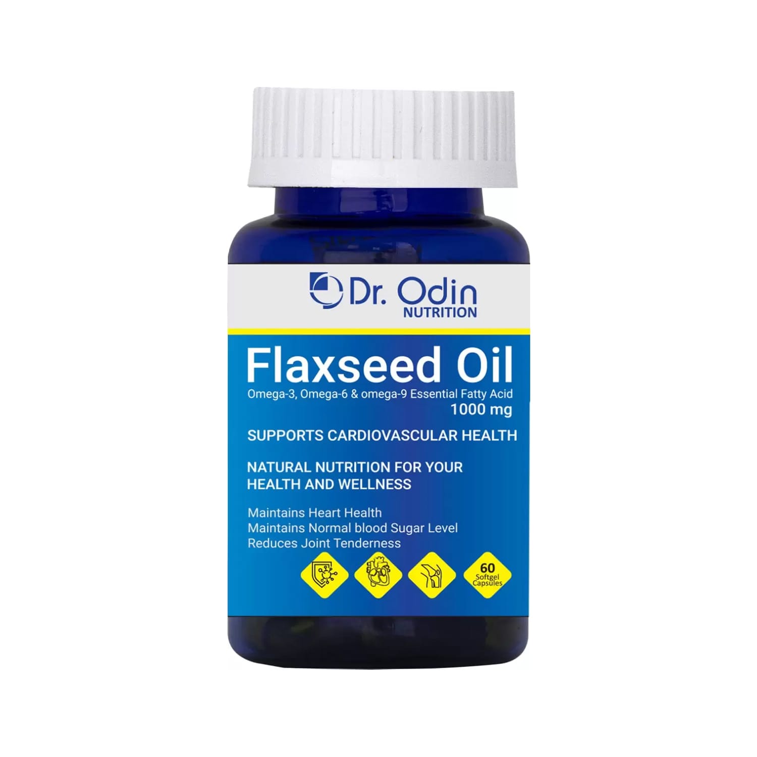 Dr. Odin Nutrition Flaxseed Oil Softgel for Cardiovascular Health (60 Capsule)
