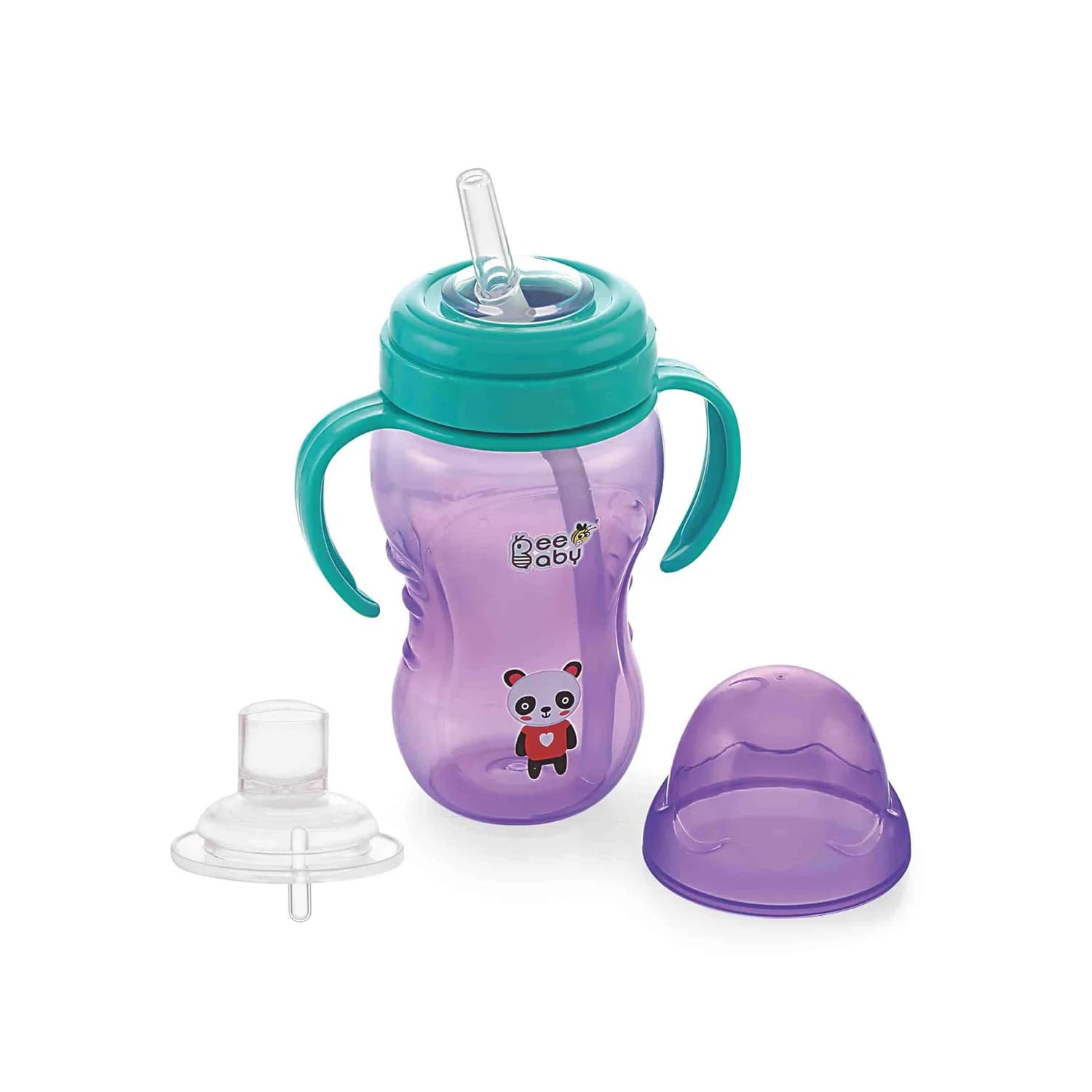 BeeBaby 2 in 1 Straw and Spout Sippy Cup 6+ Months (240ml) Purple