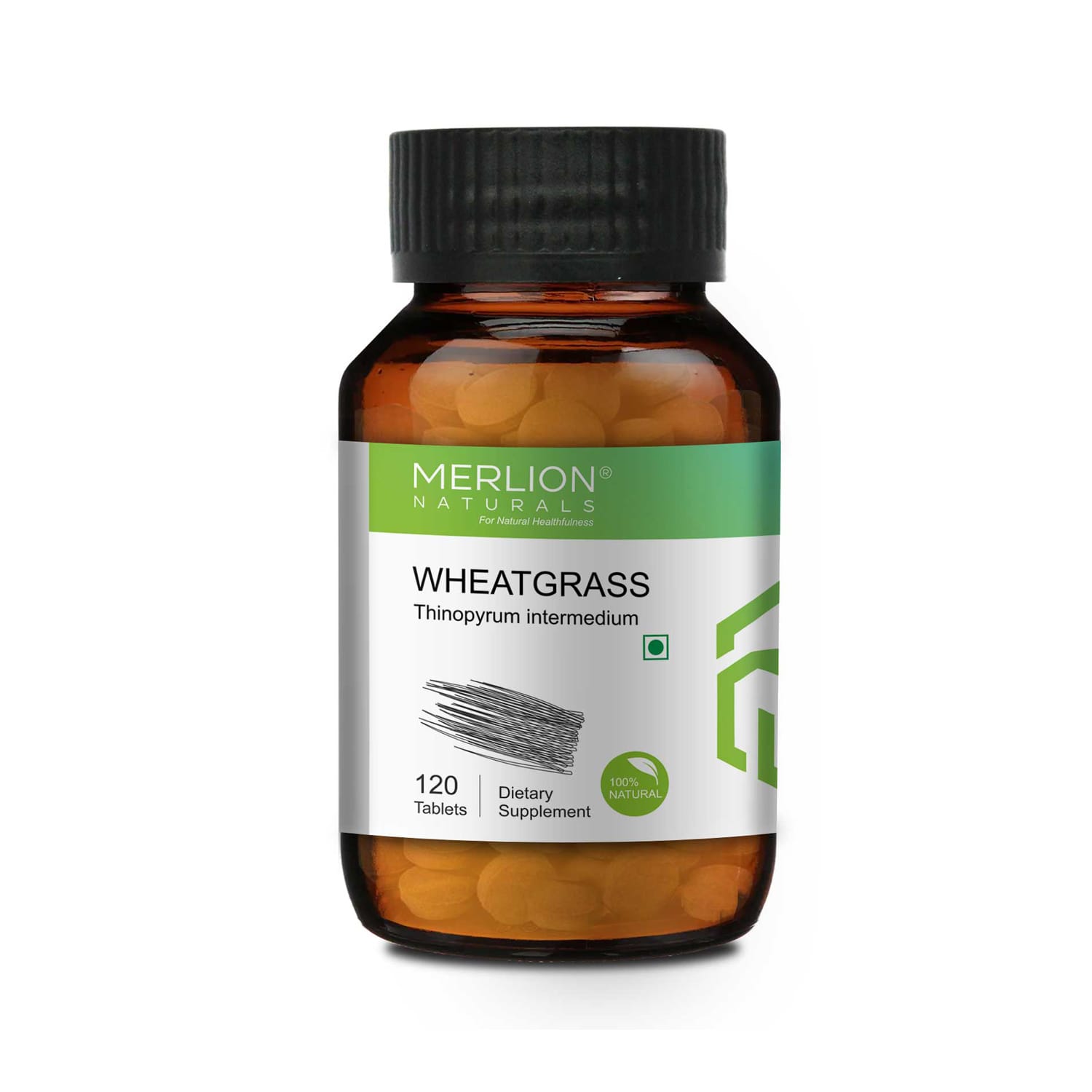 Merlion Naturals Wheat Grass Tablets, Thinopyrum Intermedium, 500mg x 120 Tablets