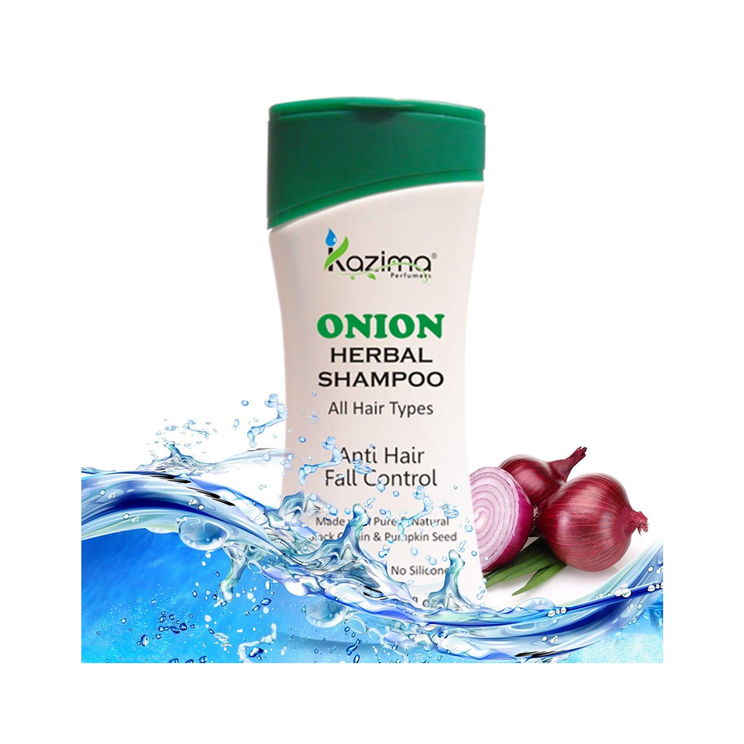 Kazima Onion Herbal Shampoo with Multi Vitamins & Milk Proteins, Anti Hair Fall Control, 200ml