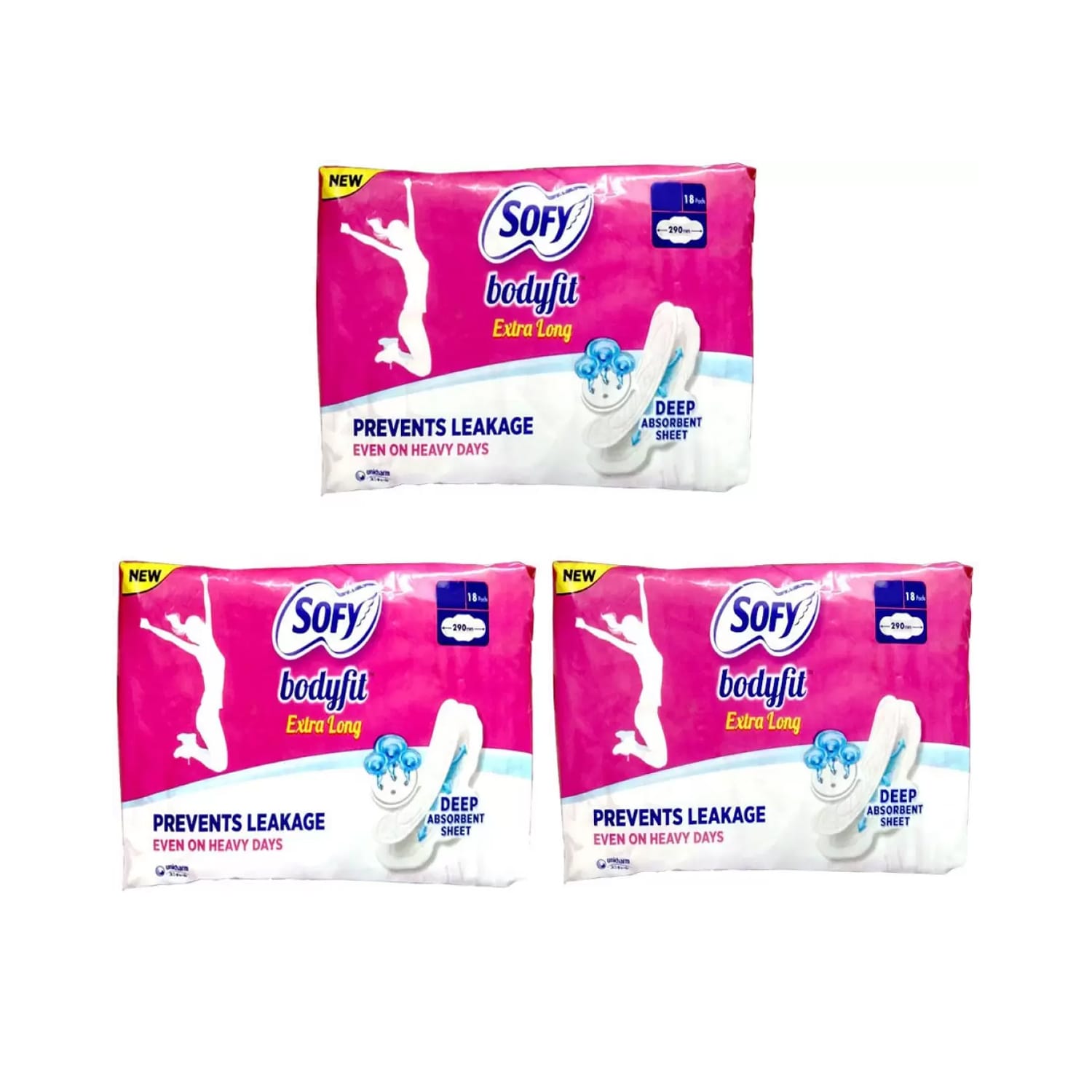 Sofy Bodyfit Pads XL (18 Pads X 3 Packs)