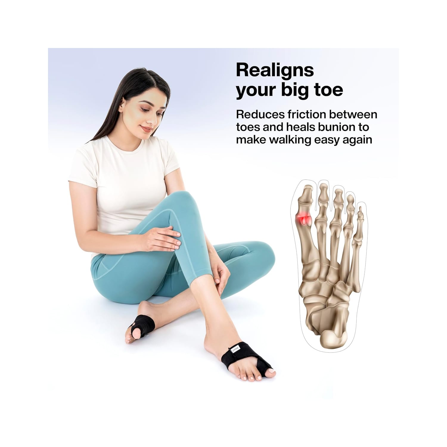 Fovera Bunion Corrector Sleeve Black (Large)